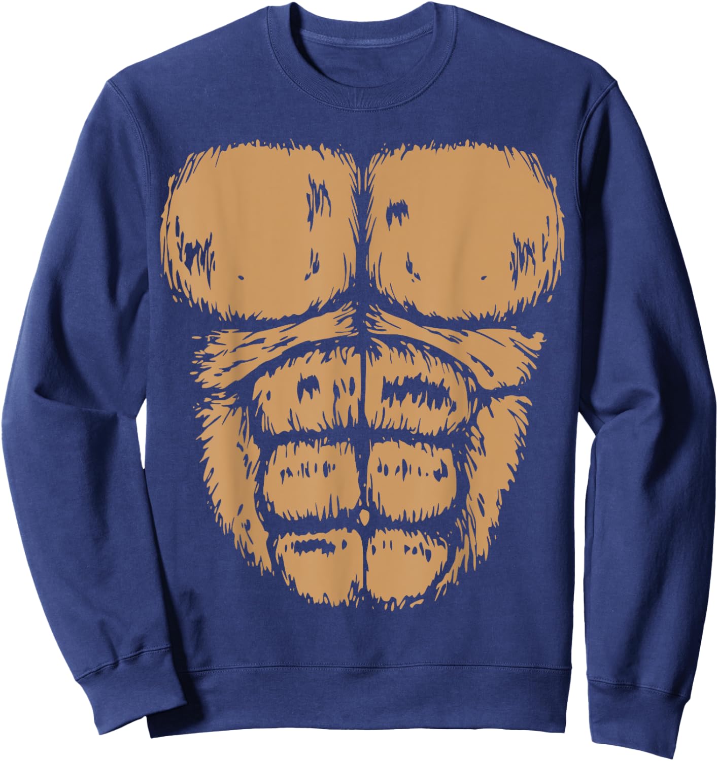 Gorilla Monkey Belly Chest Costume DIY Halloween Sweatshirt - Sweatshirt | Navy