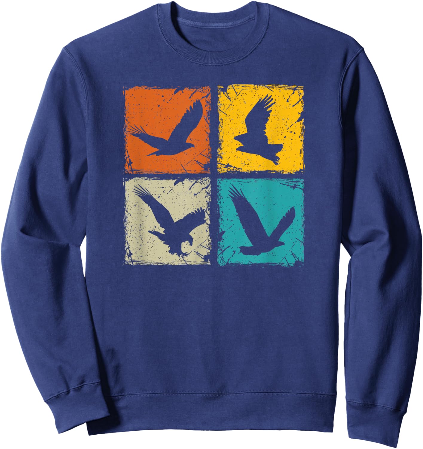 Retro squares falcons eagles falconry hawking falconer gift Sweatshirt - Sweatshirt | Navy