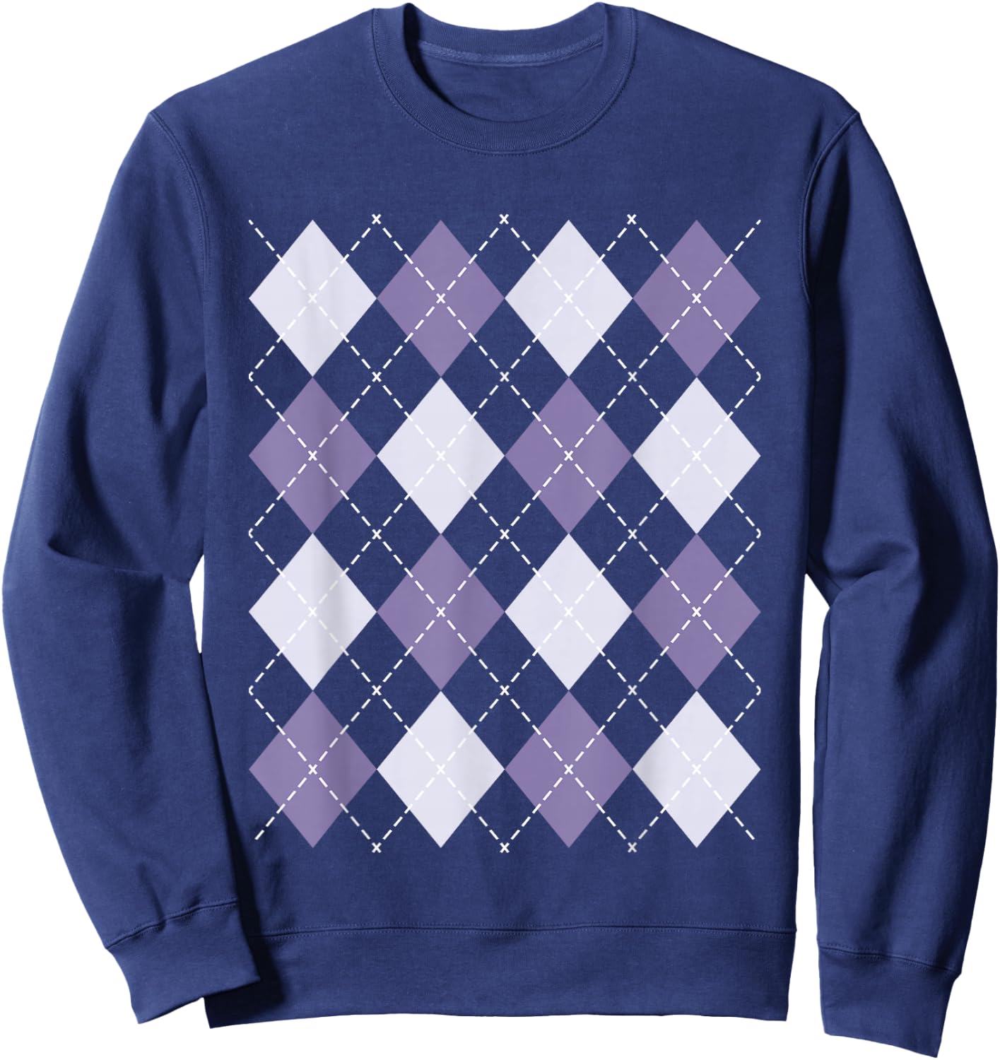 Argyle 50s Rockabilly 1950s Sock Hop Women Men Vintage 60s Sweatshirt - Sweatshirt | Navy