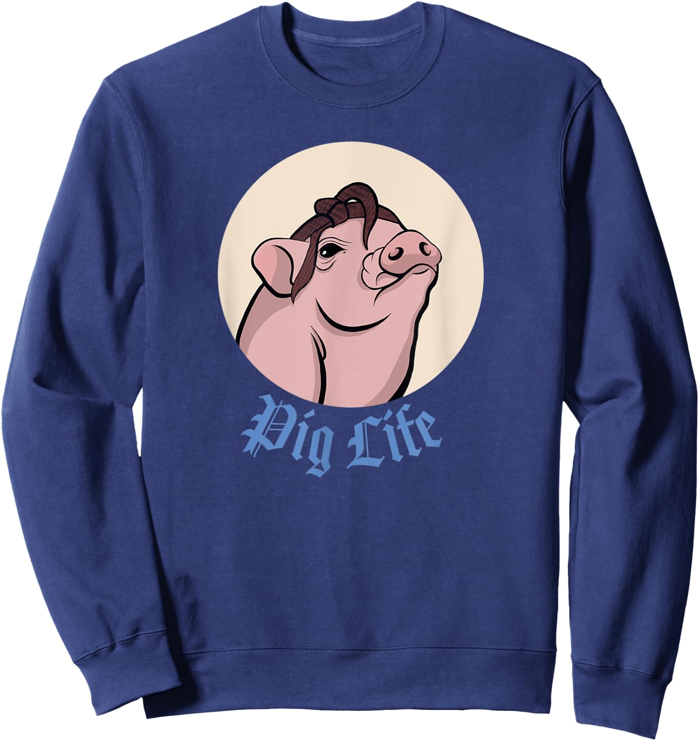 Piggy Lovers Tough Pig - Pig Life Mini Pig Sweatshirt - Sweatshirt | Navy