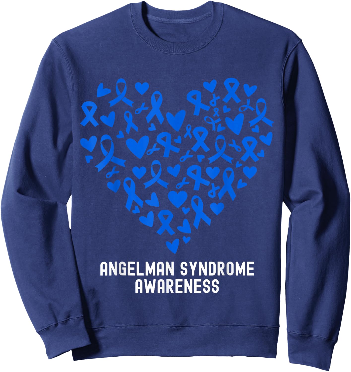 I Wear Blue Angelman Syndrome Awareness Sweatshirt - Sweatshirt | Navy