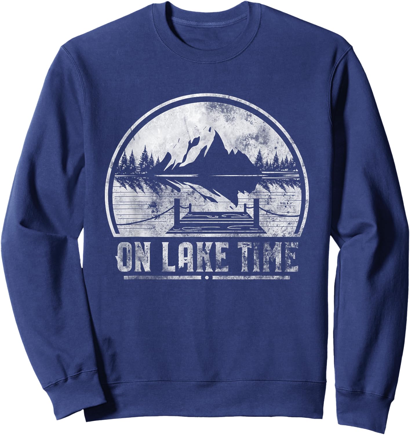 On Lake Time Summer Boating And Fishing Sweatshirt - Sweatshirt | Navy