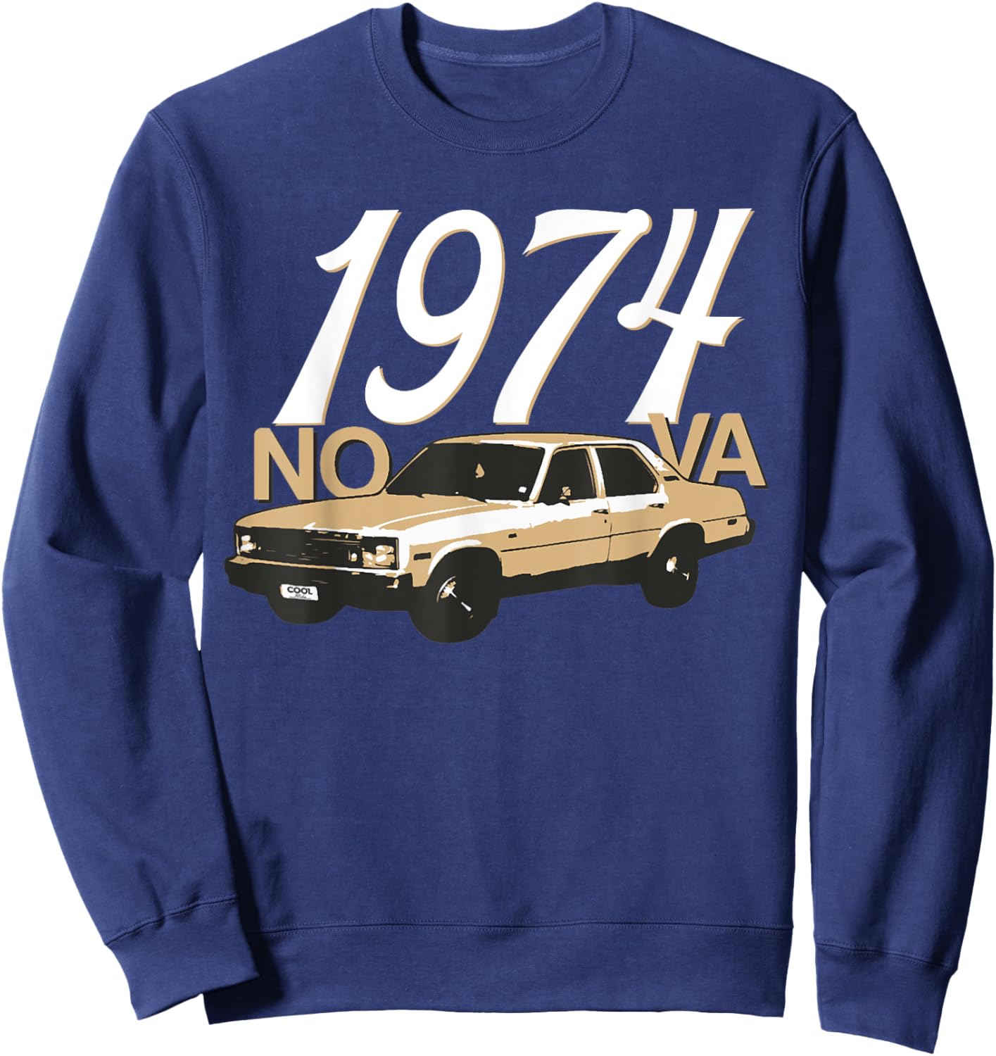 1974 74 Chevys Nova 2 Classic Car Old School Muscle Car Sweatshirt - Sweatshirt | Navy