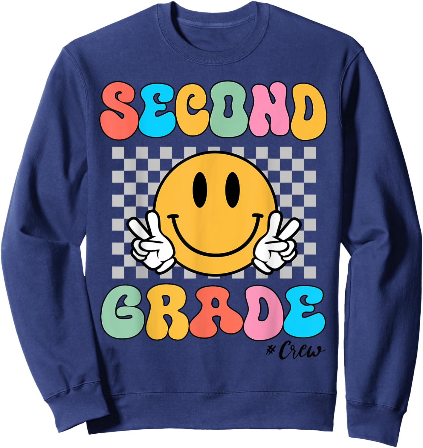 Back To School Second Grade Crew Cute Teacher Kids Teen Boy Sweatshirt - Sweatshirt | Navy