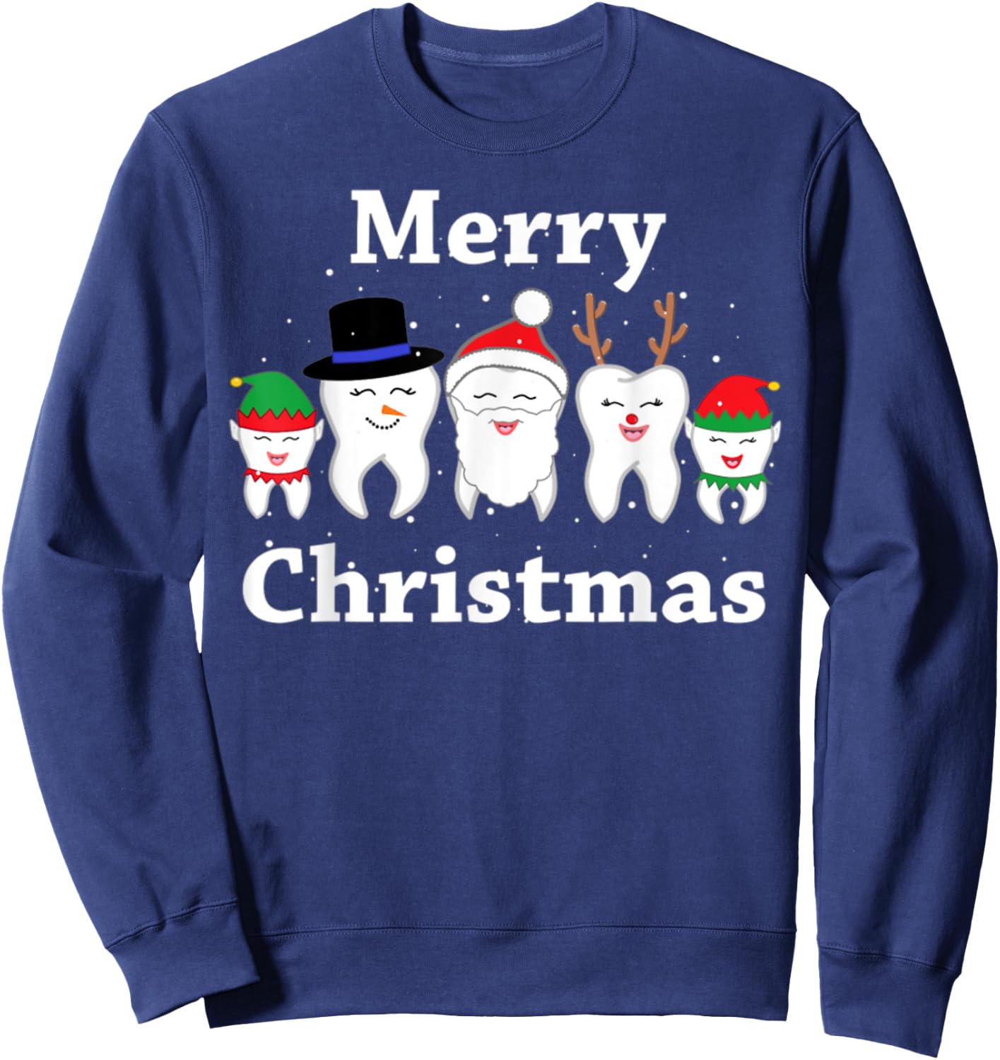 Funny Dental Ugly Christmas Sweaters Sweatshirt - Sweatshirt | Navy
