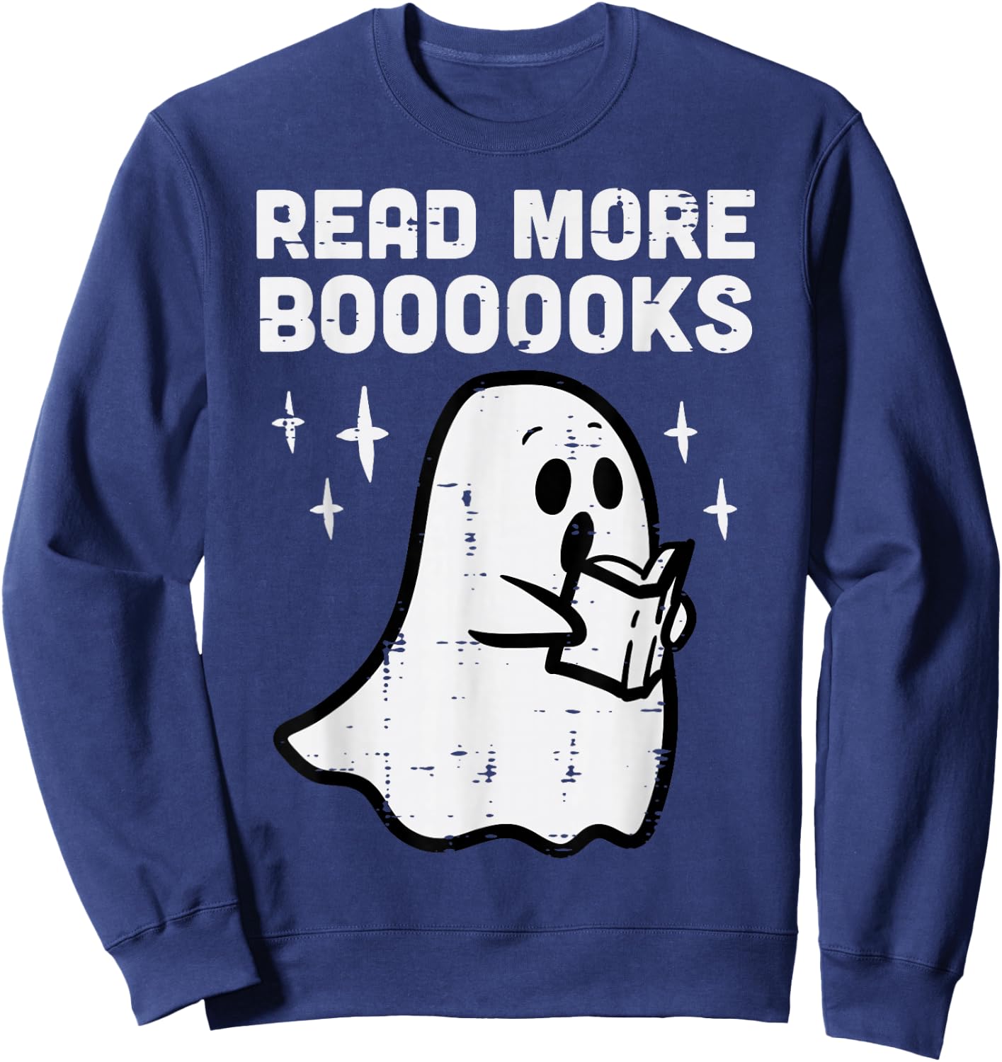 Halloween Ghost Read More Books Funny Costume Men Women Kids Sweatshirt - Sweatshirt | Navy
