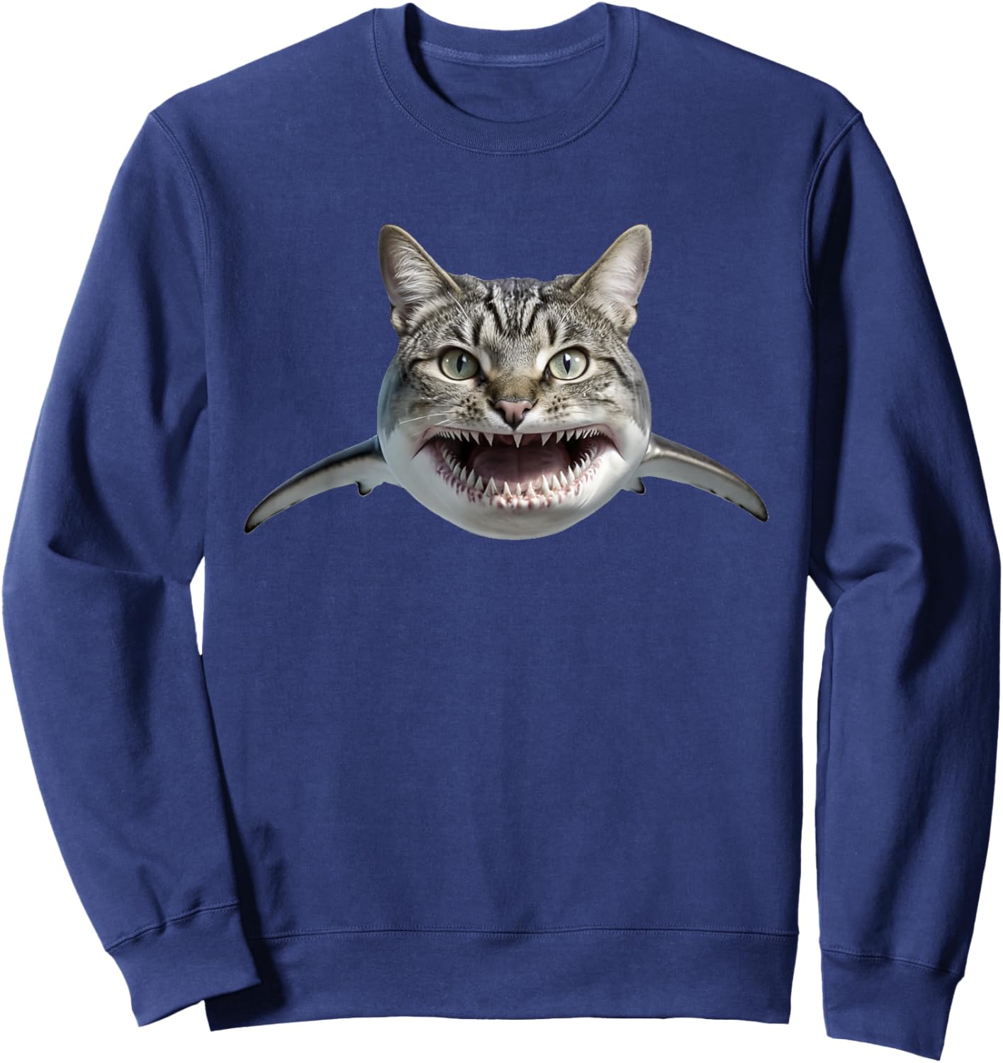 Catshark, silly cat shark face, funny sea monster Women Kids Sweatshirt - Sweatshirt | Navy