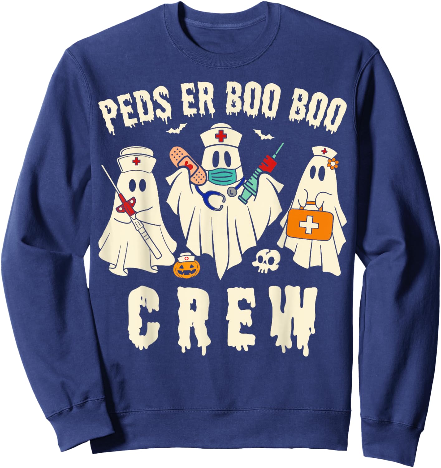 PEDS Emergency Department Halloween RN ER Pediatric ED Nurse Sweatshirt - Sweatshirt | Navy
