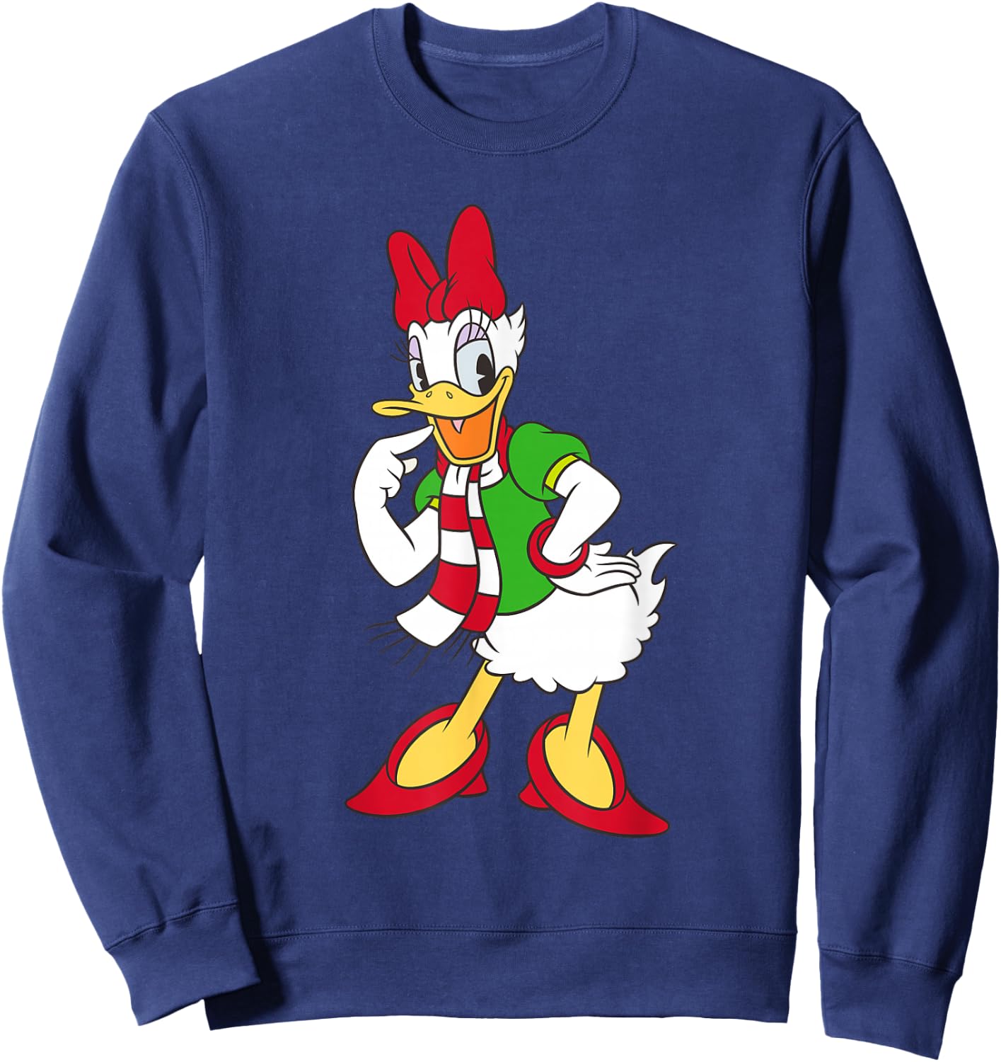 Disney Daisy Duck Red and Green Holiday Sweatshirt - Sweatshirt | Navy