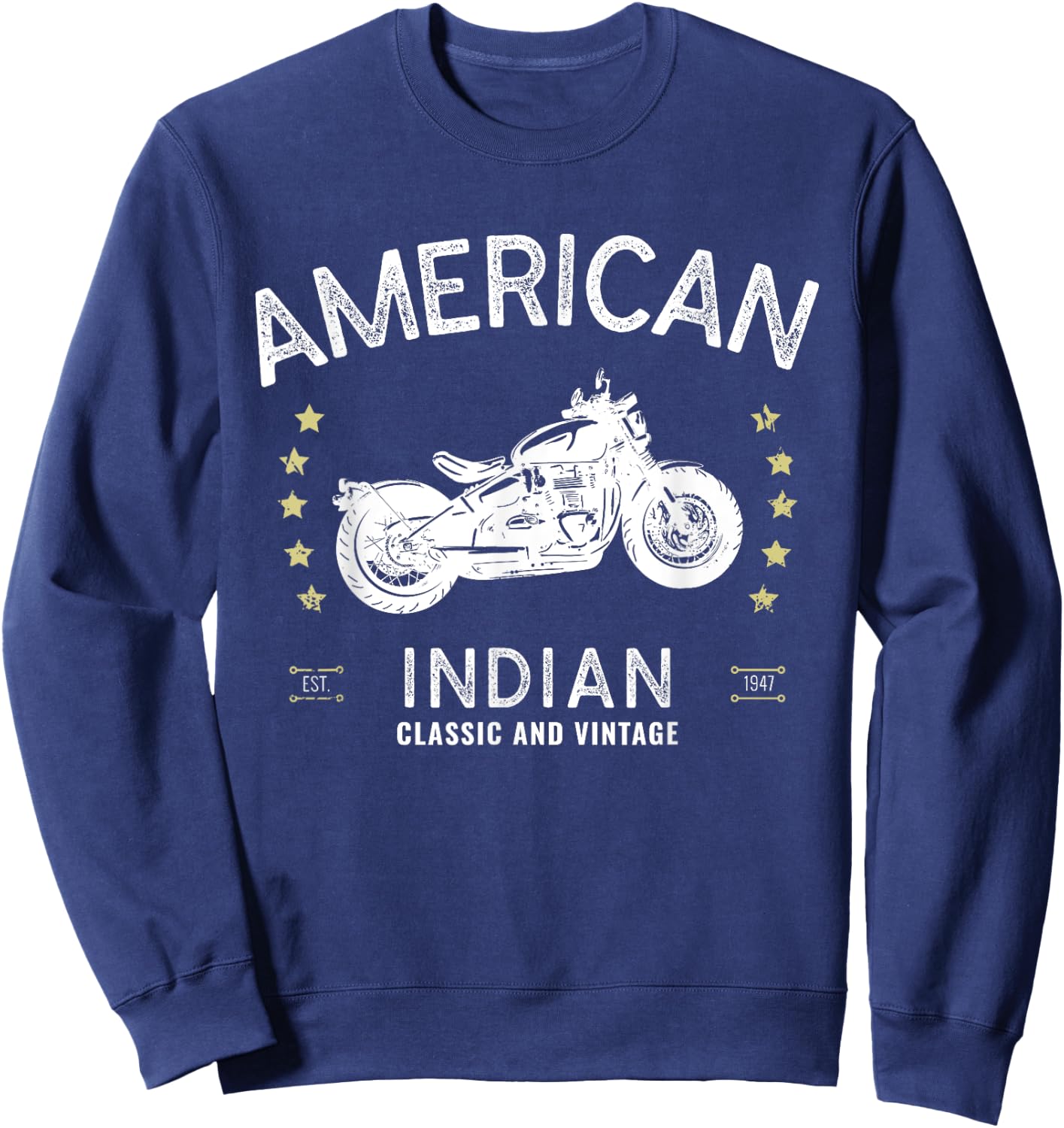 Retro Vintage American Motorcycle Indian Biker Club Sweatshirt - Sweatshirt | Navy
