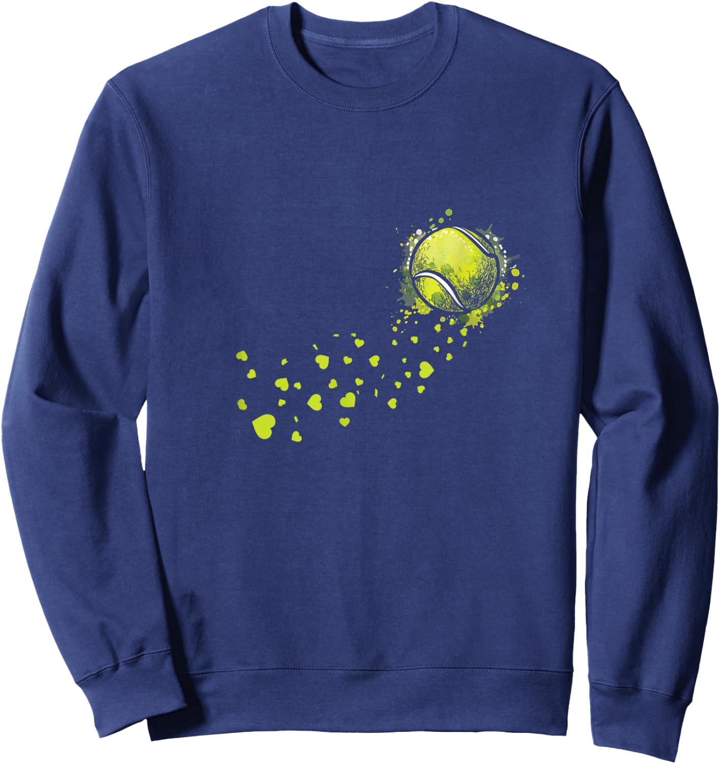 Tennis Ball Heart Tennis Player Backhand Gift Sweatshirt - Sweatshirt | Navy