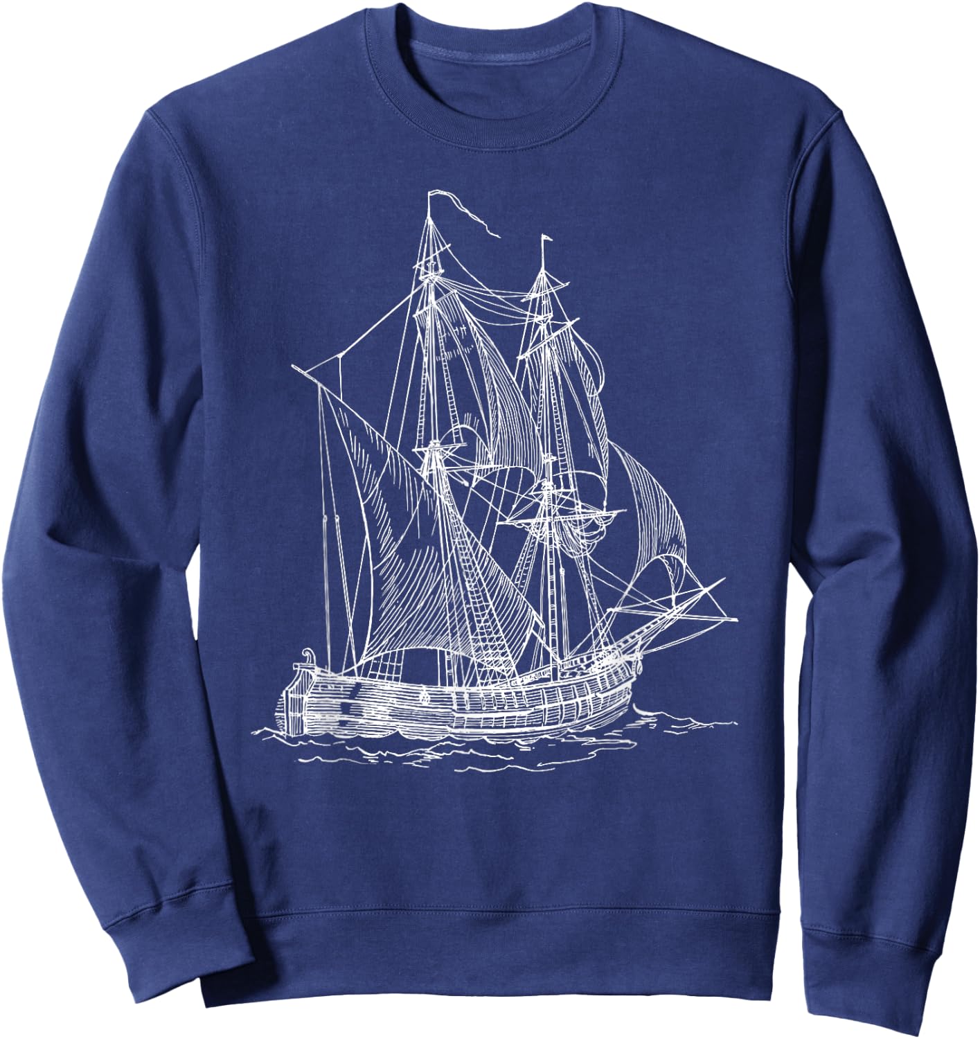 Vintage Sailboat Ship Nautical Yacht Gift travel lovers Sweatshirt - Sweatshirt | Navy