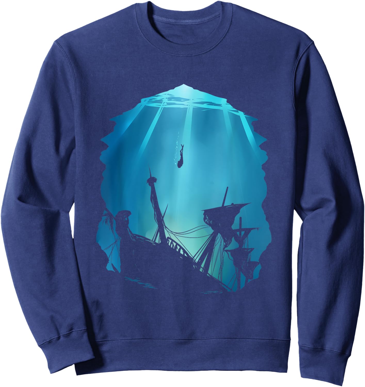Wreck Diving for Diver Scuba Diving Underwater Shipwreck Sweatshirt - Sweatshirt | Navy