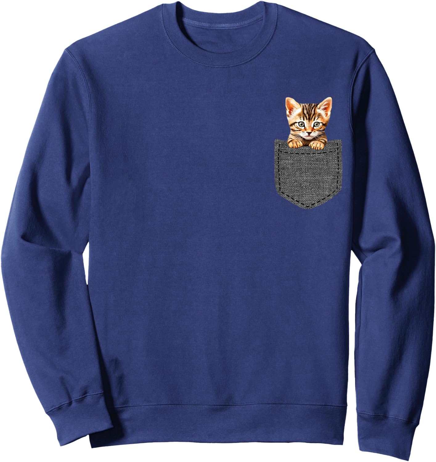 Cat Pocket Sweatshirt - Sweatshirt | Navy