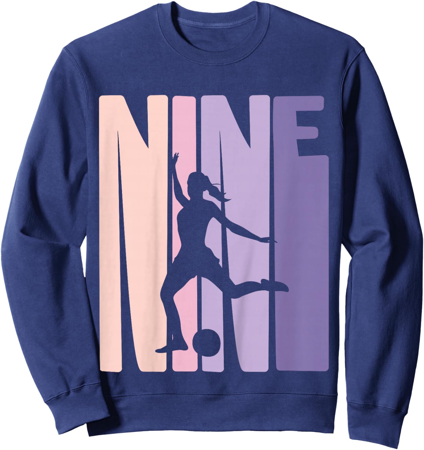 9 Years Soccer Girls Gift 9th Birthday Football Player Sweatshirt - Sweatshirt | Navy