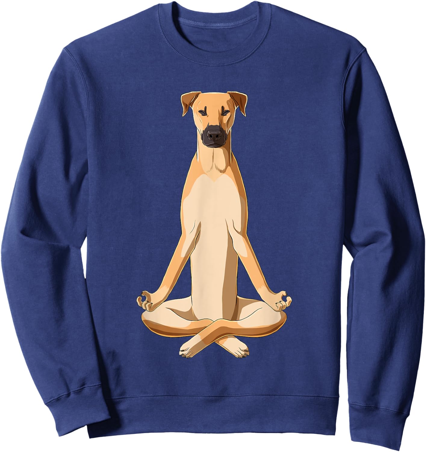 Funny Yoga Dog Black Mouth Cur Sweatshirt - Sweatshirt | Navy