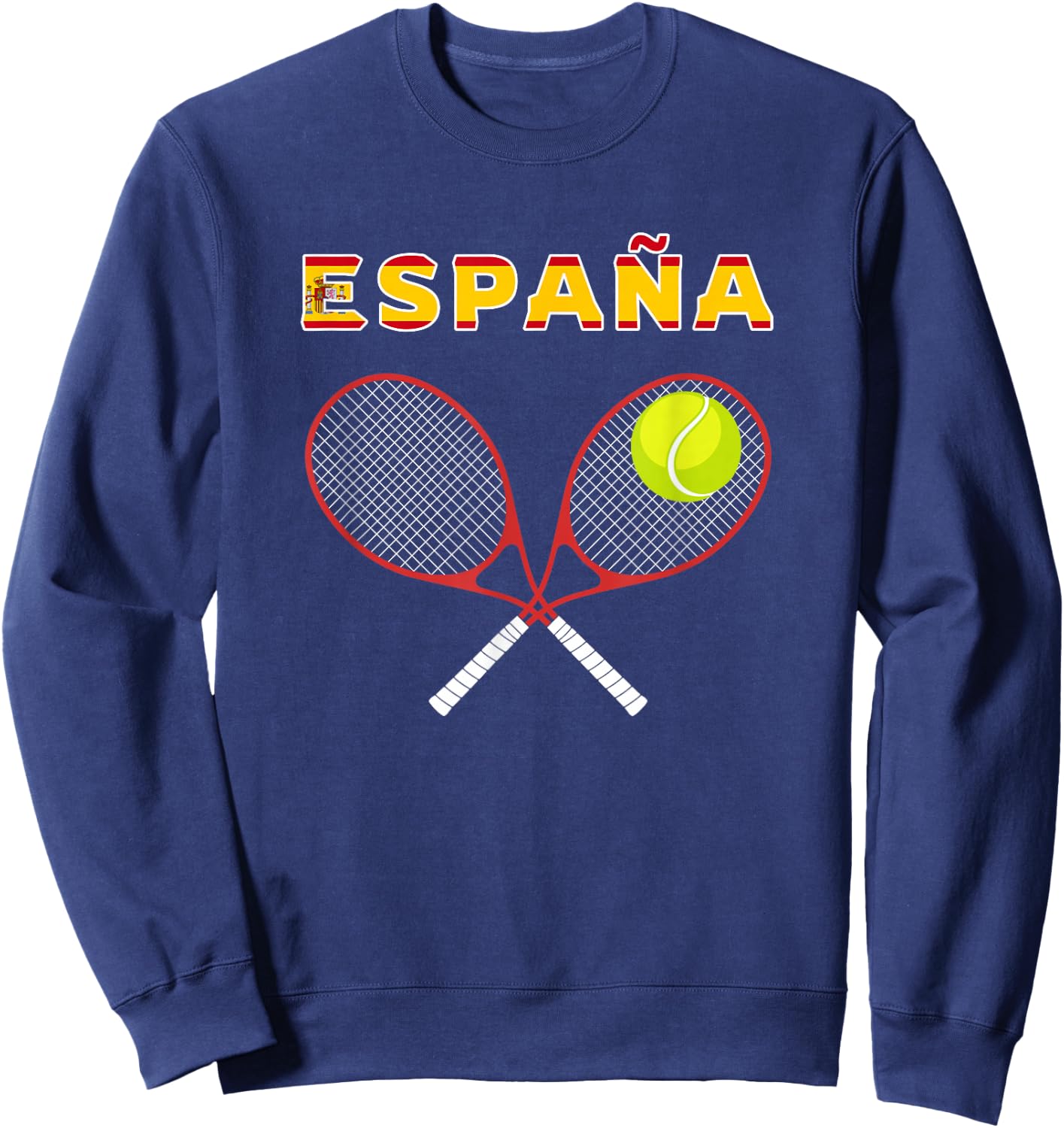Spain Tennis Ball, Racket / Country Flag España Player, Fans Sweatshirt - Sweatshirt | Navy