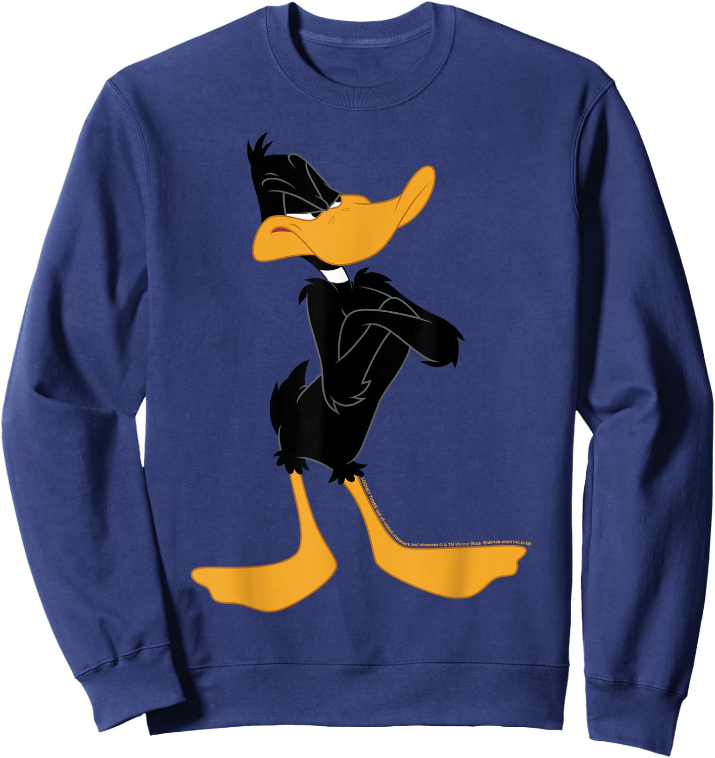 Looney Tunes Daffy Duck Crossed Arms Portrait Small Sweatshirt - Sweatshirt | Navy
