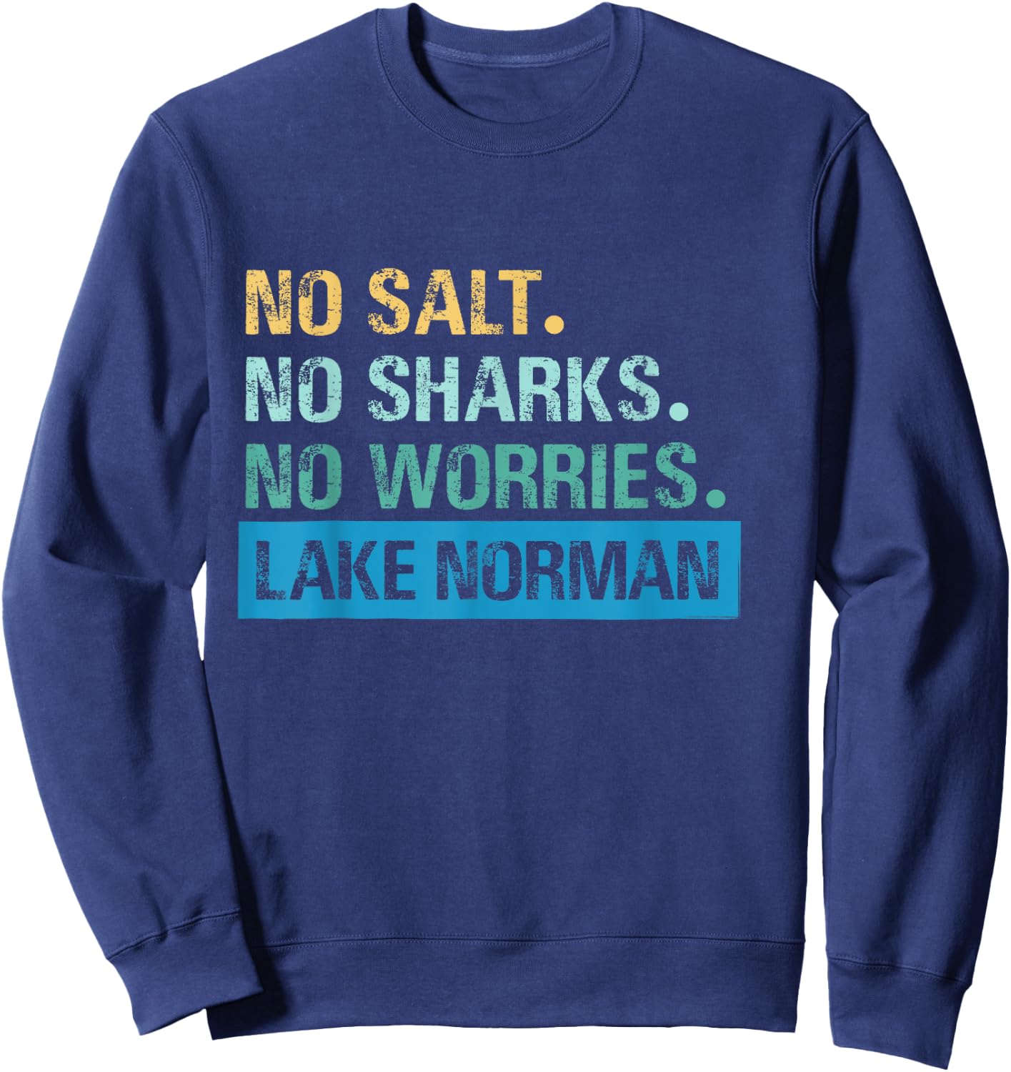 Lake Norman, NC | Vintage Distressed Sweatshirt - Sweatshirt | Navy