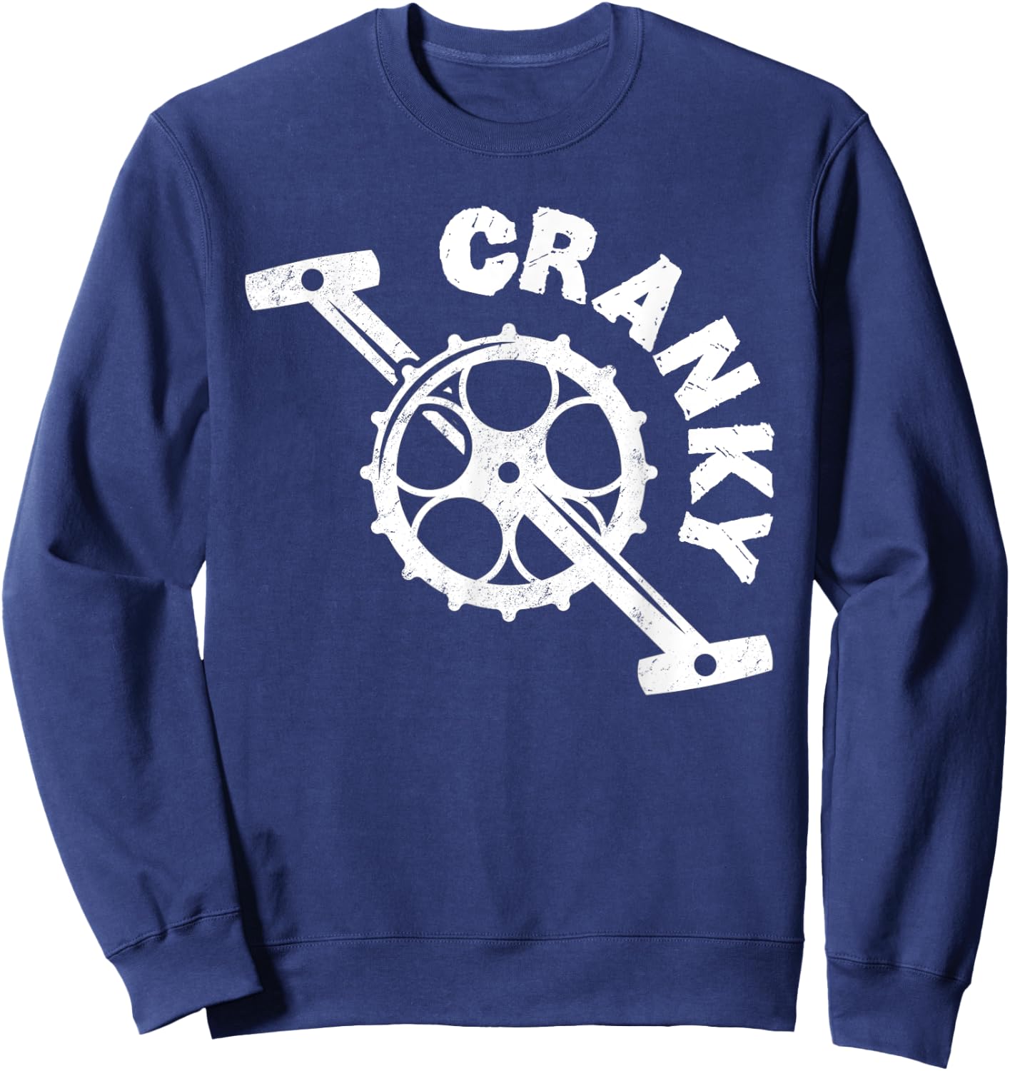 Cycling Apparel & Gifts Collection - Bicycle Crank - -Adults, -Kids - Black - Short Sleeve - Small - Crew Collar - Classic Modern - Cycling - Birthday - Women Cyclists Sweatshirt - Sweatshirt | Navy