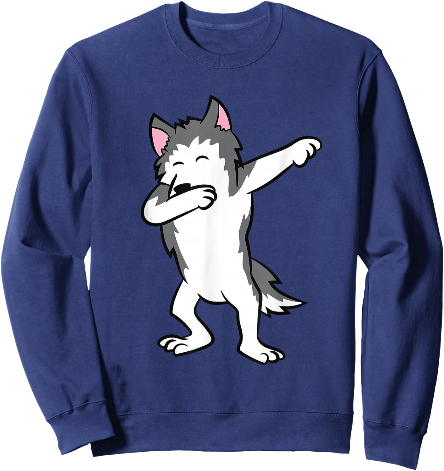 Cute Dabbing Husky Dog Love Huskies Kids Husky Sweatshirt - Sweatshirt | Navy
