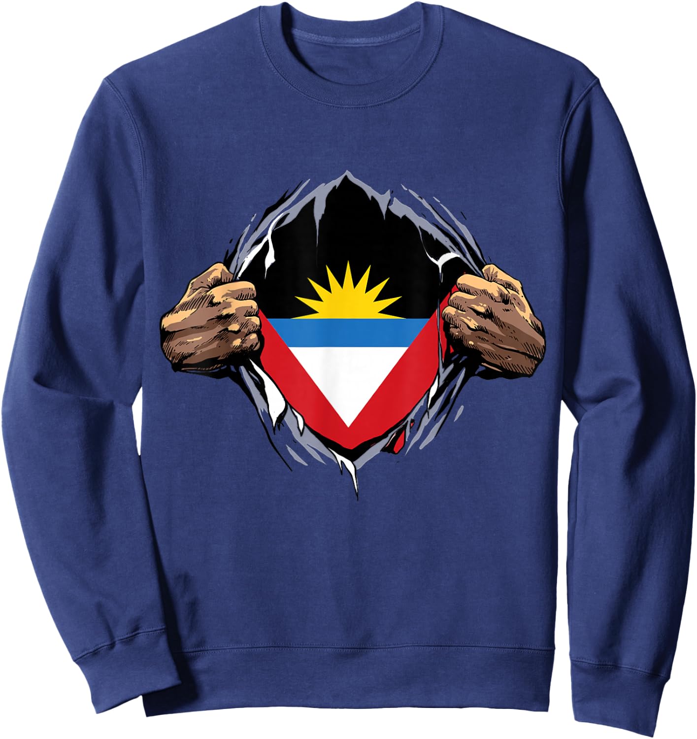Antigua and Barbuda Shirt Super Antigua Flag Antiguan Roots Sweatshirt - Sweatshirt | Navy