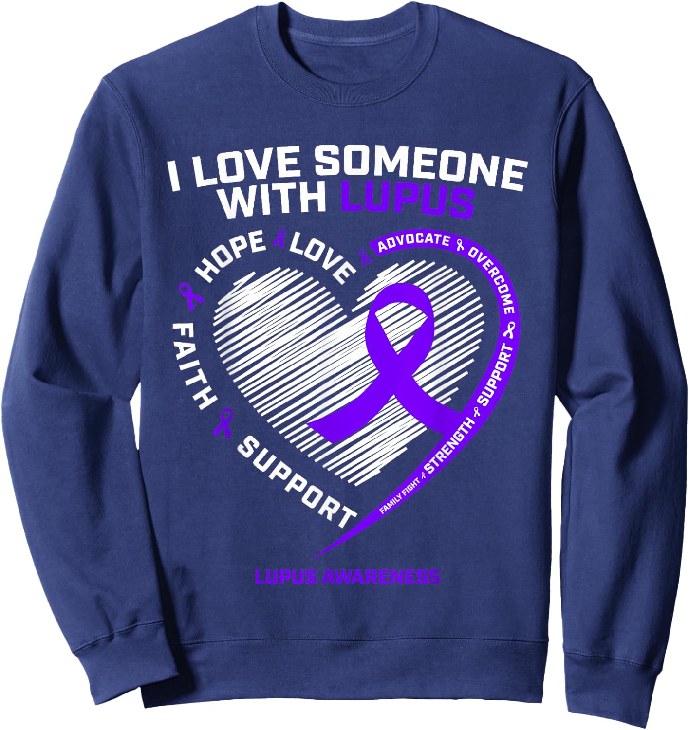 Men Women Mom Wife Gifts Products Daughter Lupus Awareness Sweatshirt - Sweatshirt | Navy