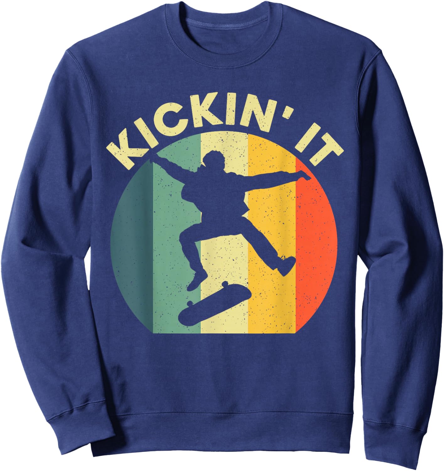 Cool Skateboarding Art Women Skateboarder Skateboard Sweatshirt - Sweatshirt | Navy