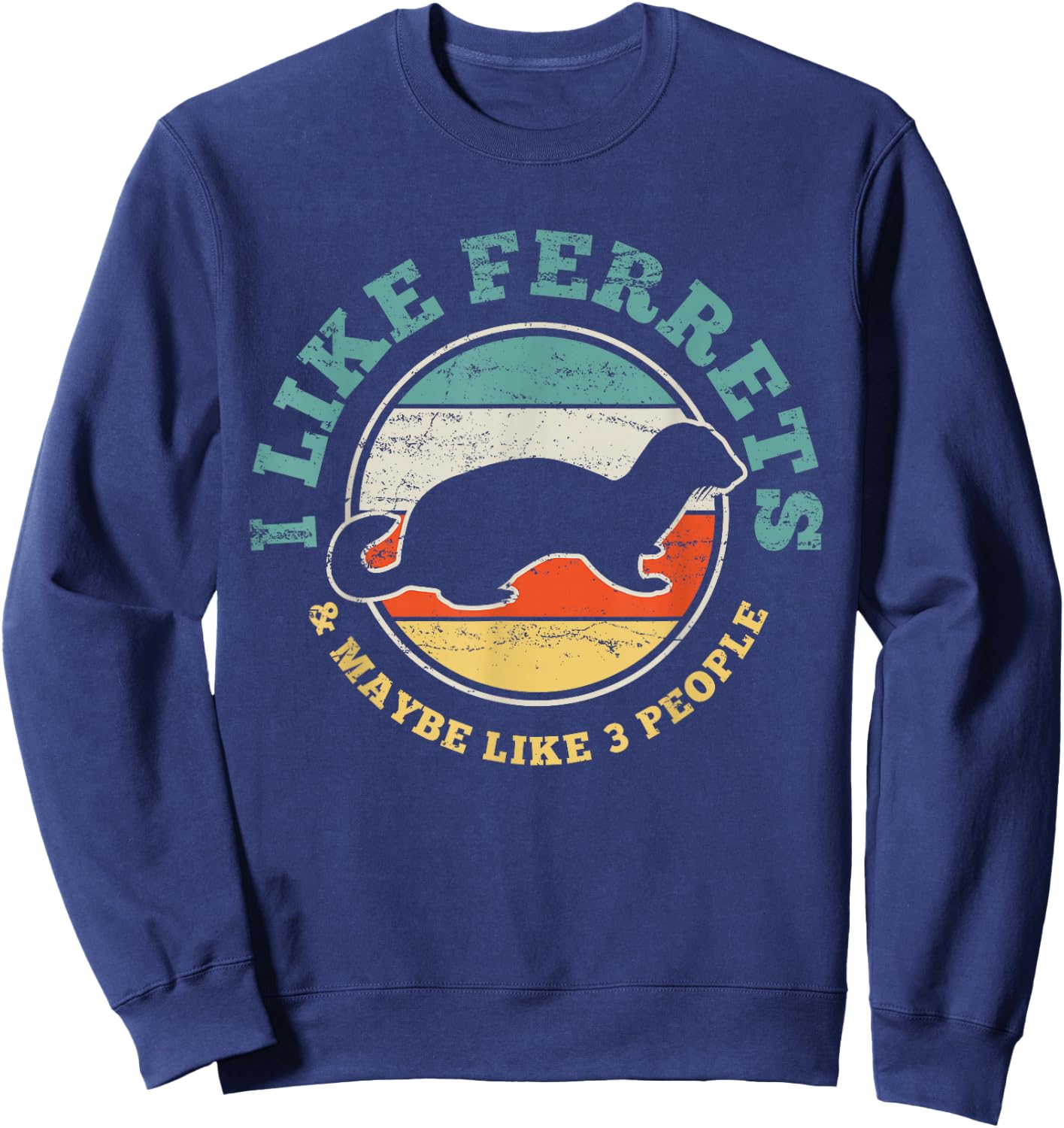Funny Vintage Ferret Gift Sweatshirt - Sweatshirt | Navy