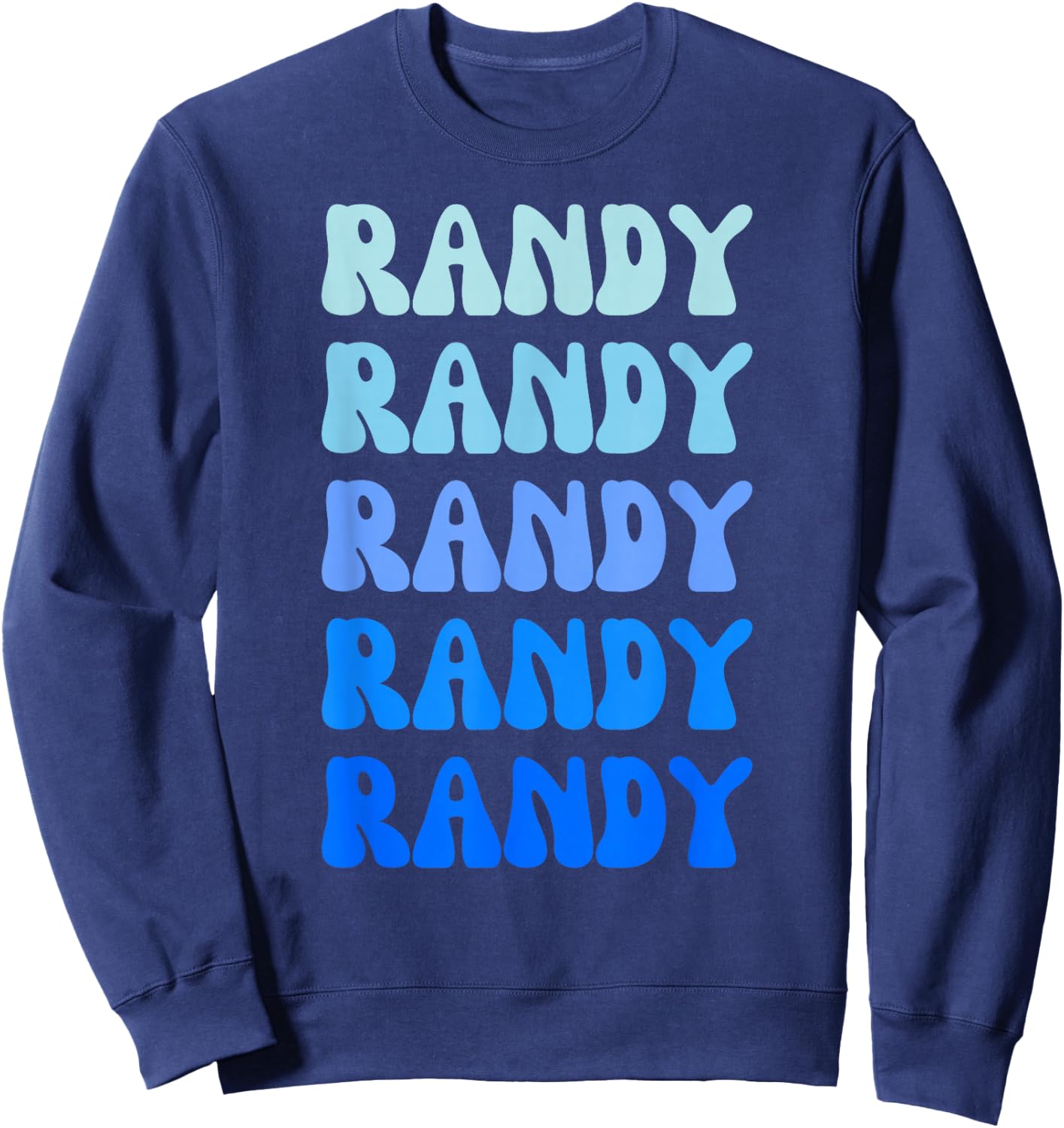 Randy Retro Name Stack Design Sweatshirt - Sweatshirt | Navy