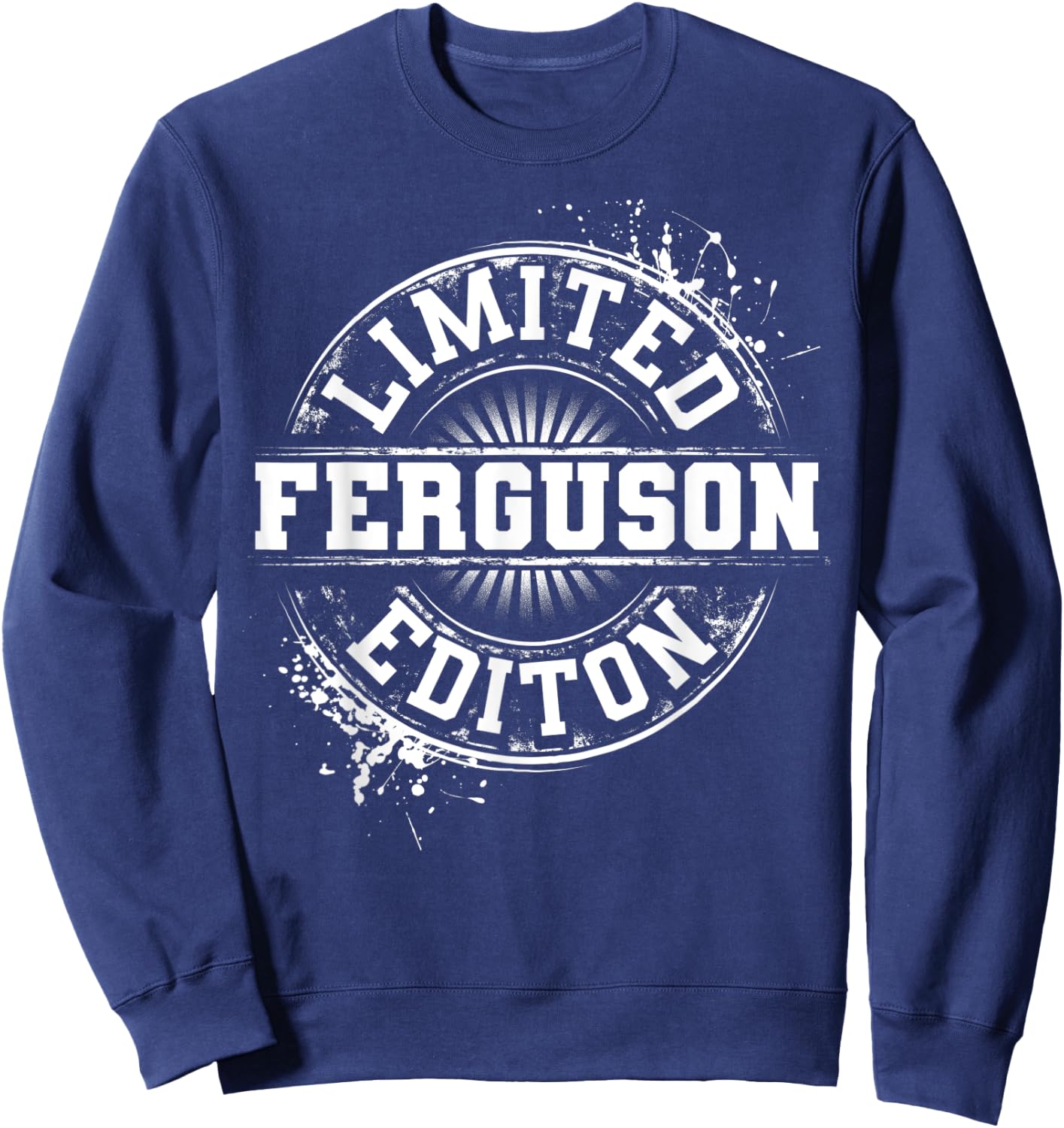 FERGUSON Funny Surname Family Tree Birthday Reunion Gift Sweatshirt - Sweatshirt | Navy