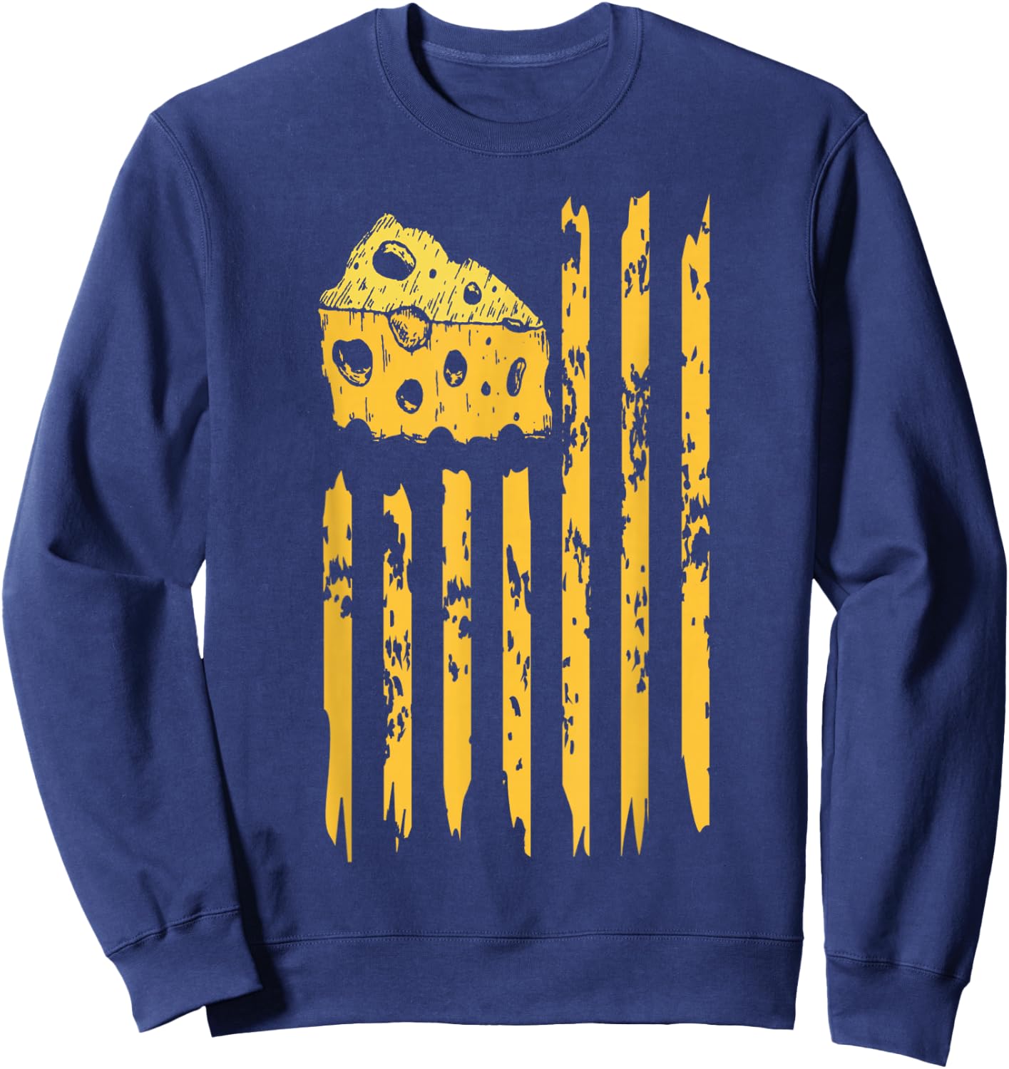 Green Bay Cheese Flag Vintage Style Dry Power Flag Sweatshirt - Sweatshirt | Navy