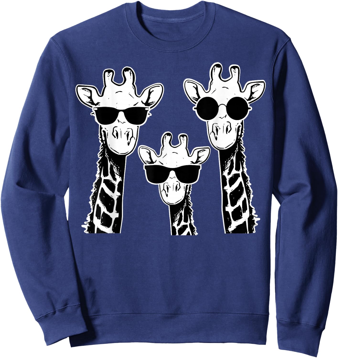 Giraffes family with sunglasses - Giraffe Sweatshirt - Sweatshirt | Navy