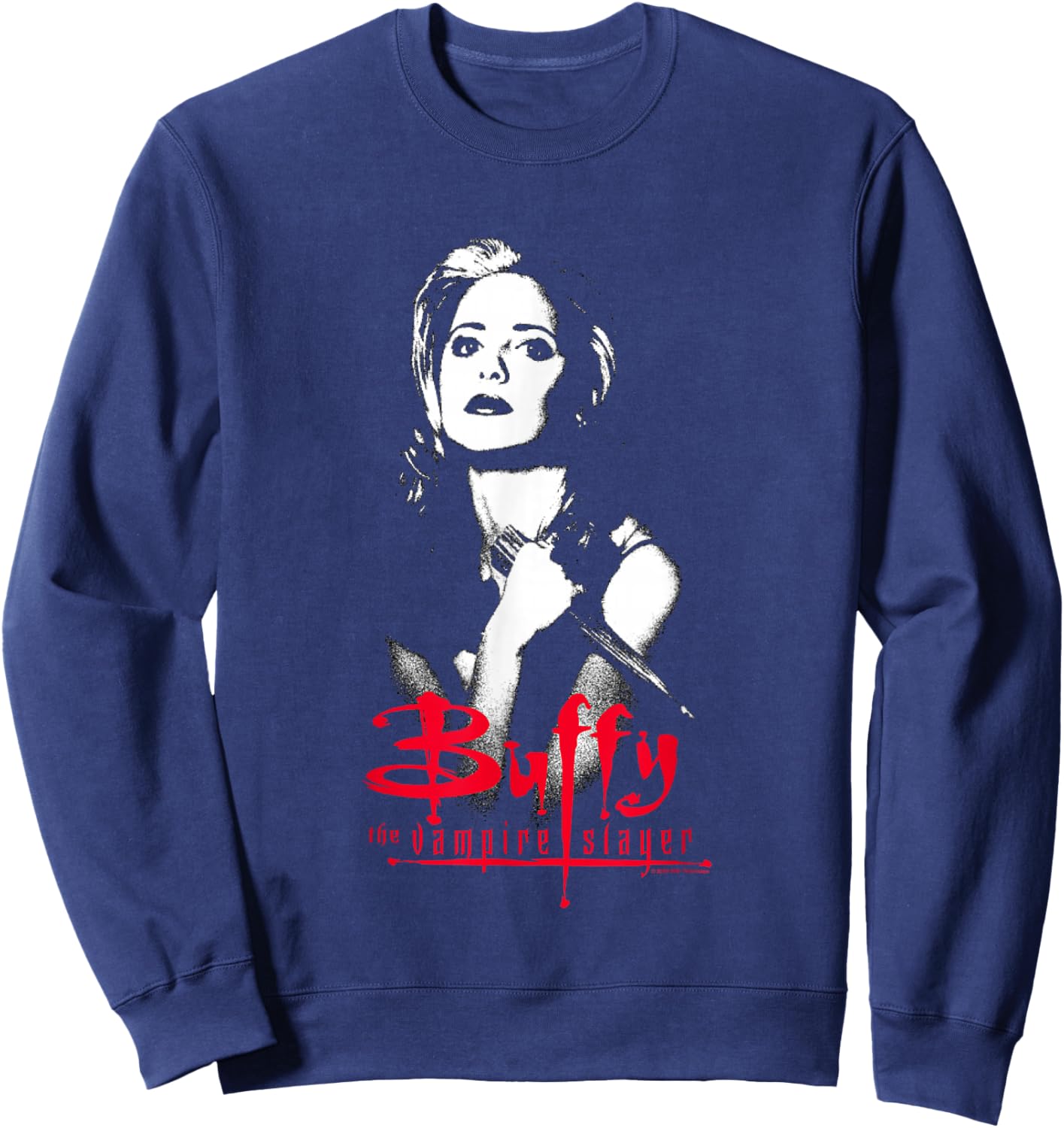 Buffy The Vampire Slayer Buffy Summers Shadowed Portrait Sweatshirt - Sweatshirt | Navy