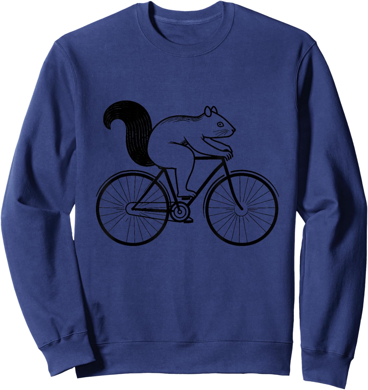 Squirrel Riding Bicycle Funny Cycling Animal Bike Cyclist Sweatshirt - Sweatshirt | Navy
