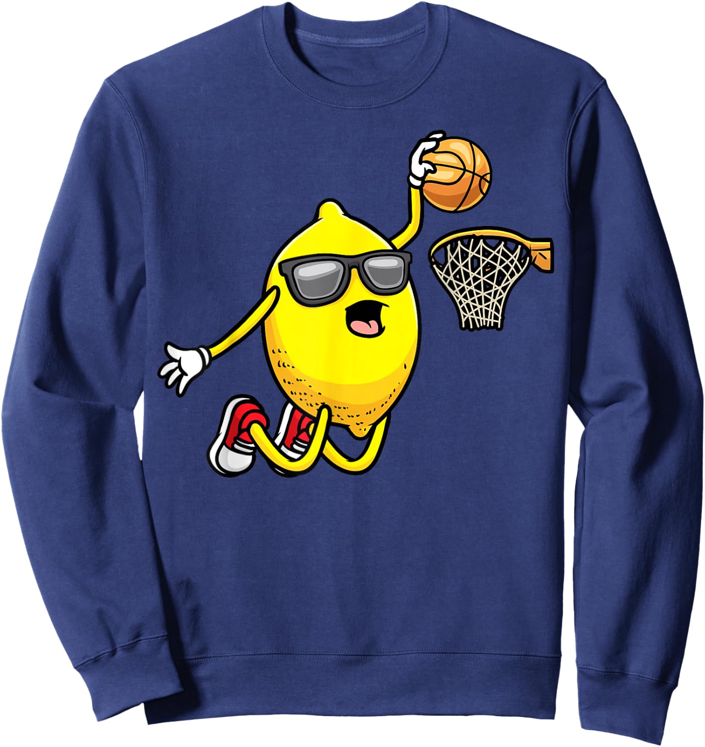 Basketball Player Lemon Playing Basketball Lemonade Sweatshirt - Sweatshirt | Navy