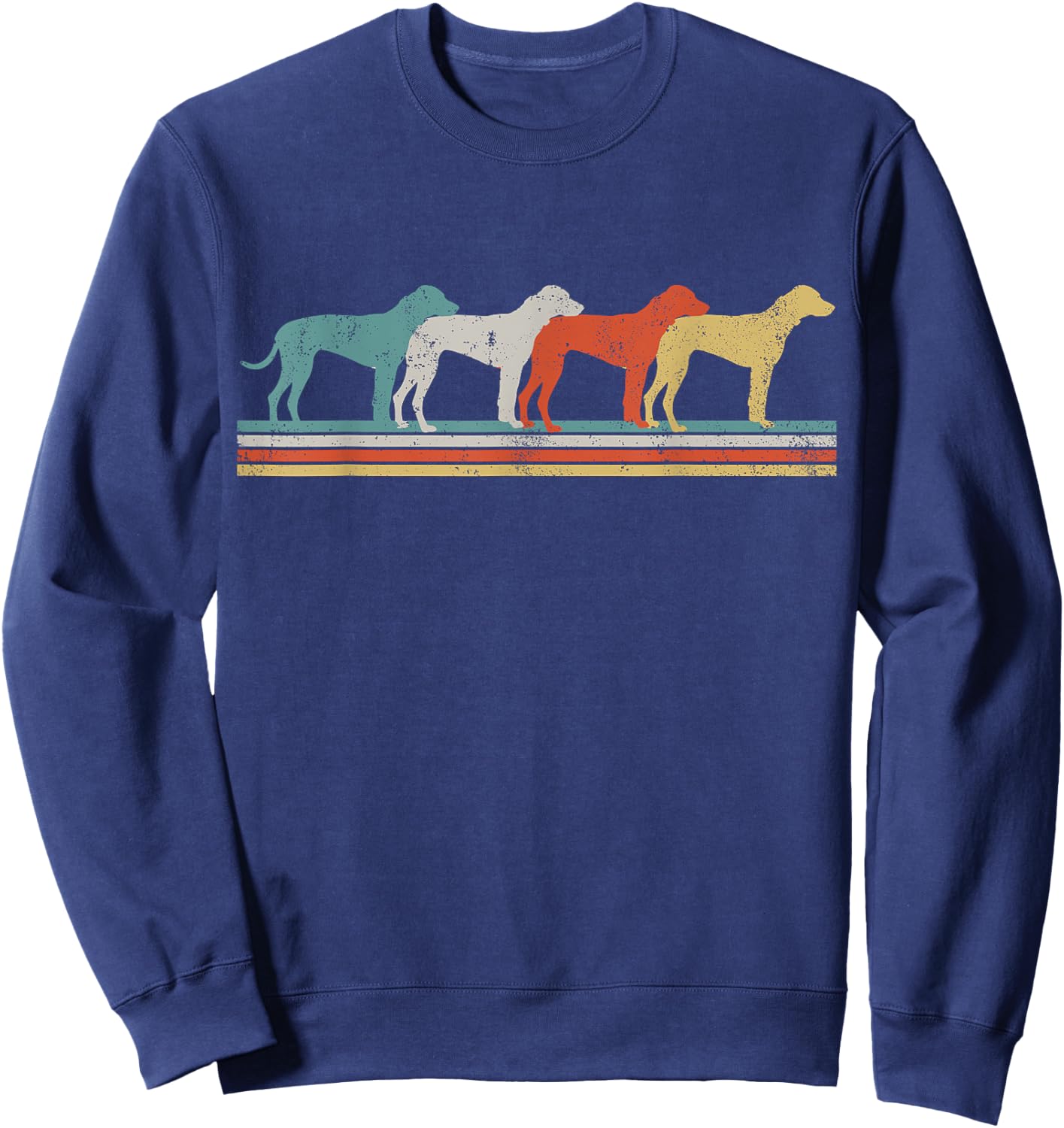 Rhodesian Ridgeback Dog Heart Retro Women Girls Kids Sweatshirt - Sweatshirt | Navy