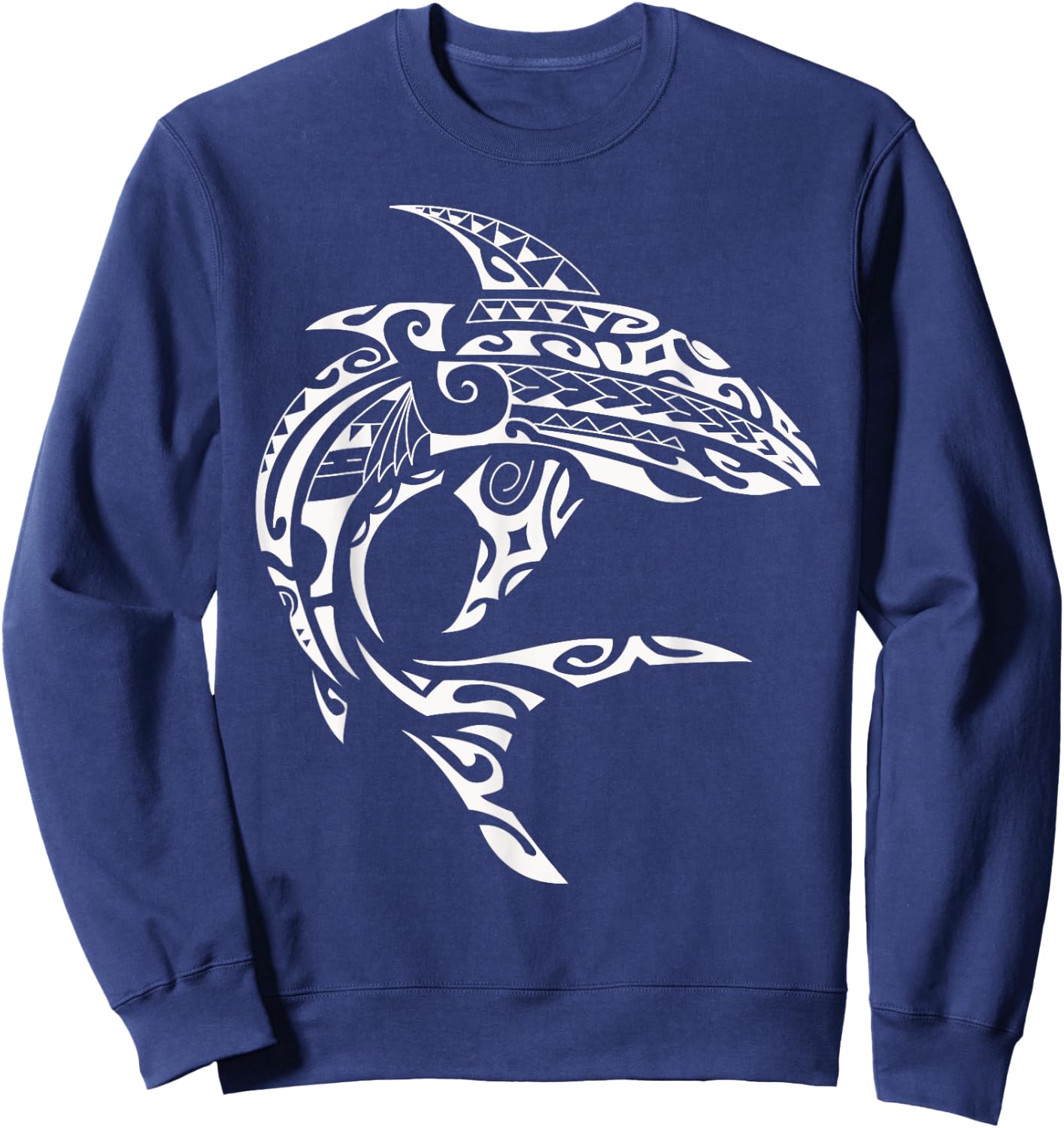 Tribal Hawaiian Maori Shark Sweatshirt - Sweatshirt | Navy