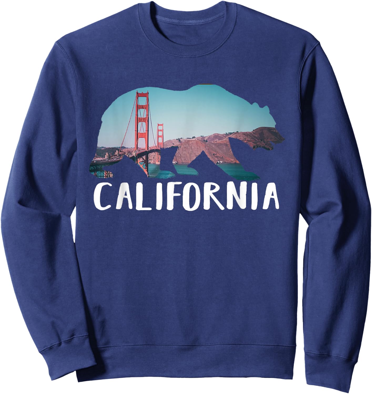 Golden Gate Bridge California Pride Vacation Tourist Gift Sweatshirt - Sweatshirt | Navy