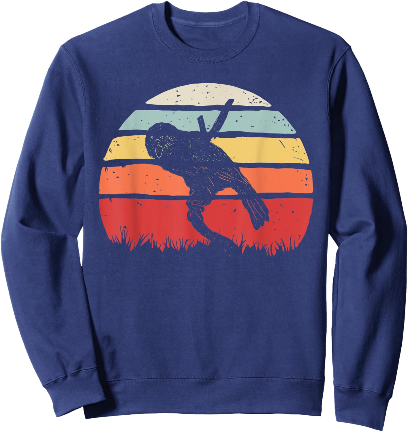Vintage Retro Kakapo Bird Sweatshirt - Sweatshirt | Navy