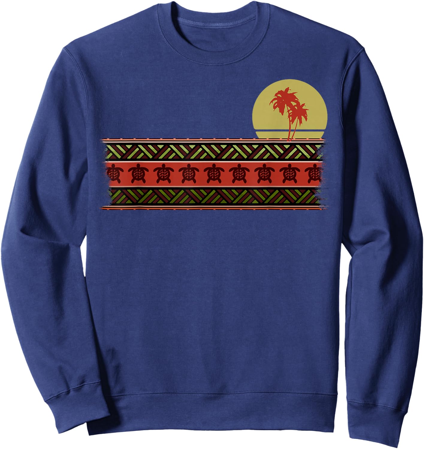 Hawaii Sea Turtle Maori Tribal New Zealand Polynesian Sun II Sweatshirt - Sweatshirt | Navy