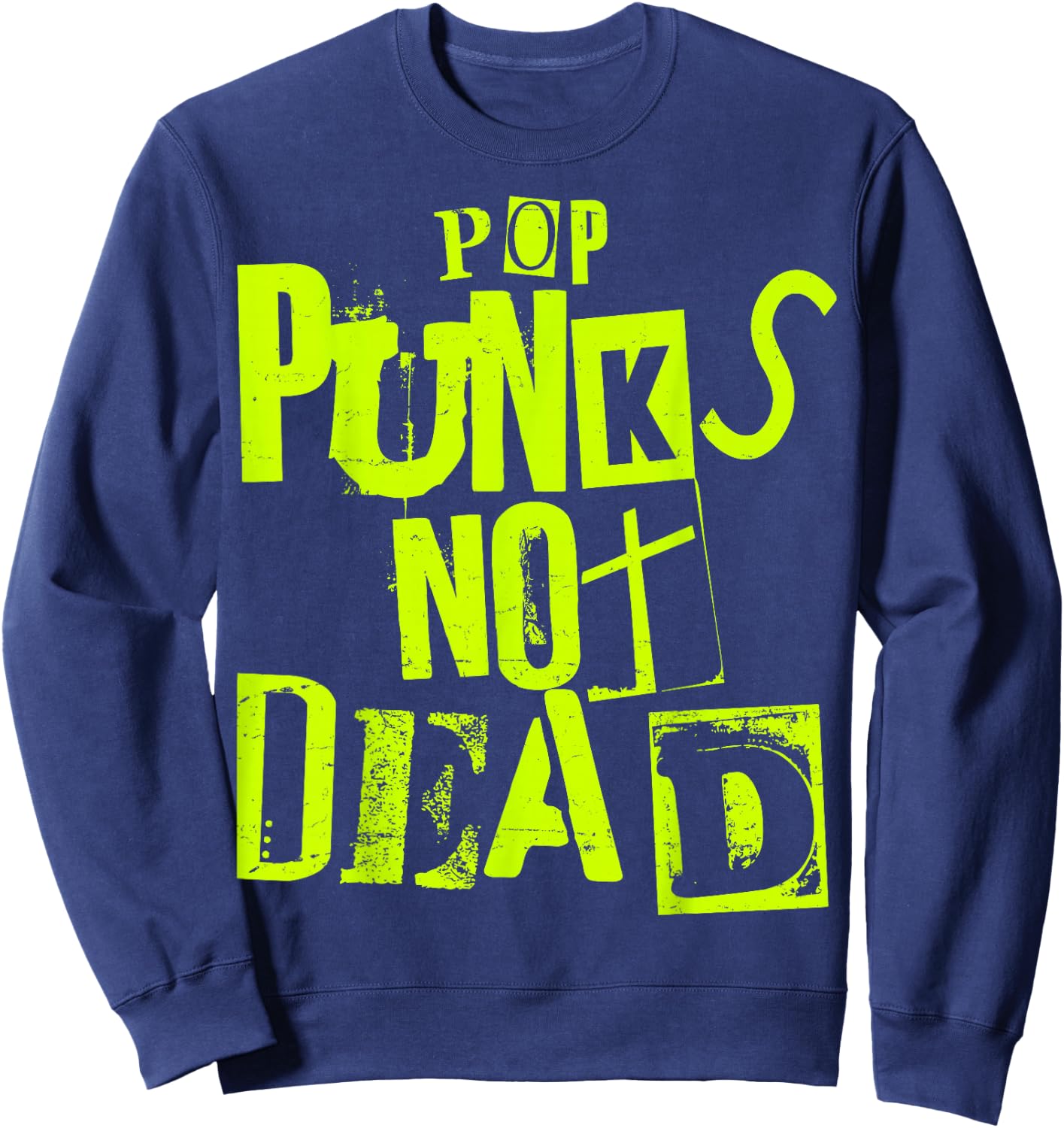 FOKS. /// Punk Rock Music - Punkrock Hard Rock Pop Punks Not Dead Vintage Grunge Pop Punk Is Not Dead -Adults Sweatshirt - Sweatshirt | Navy