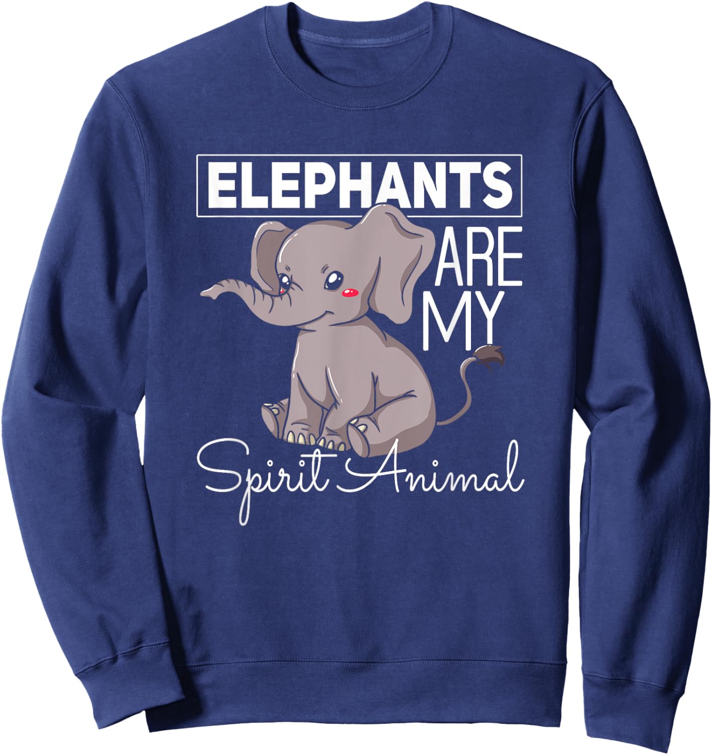 Elephant Gift Cute Women Mom Kids Sweatshirt - Sweatshirt | Navy