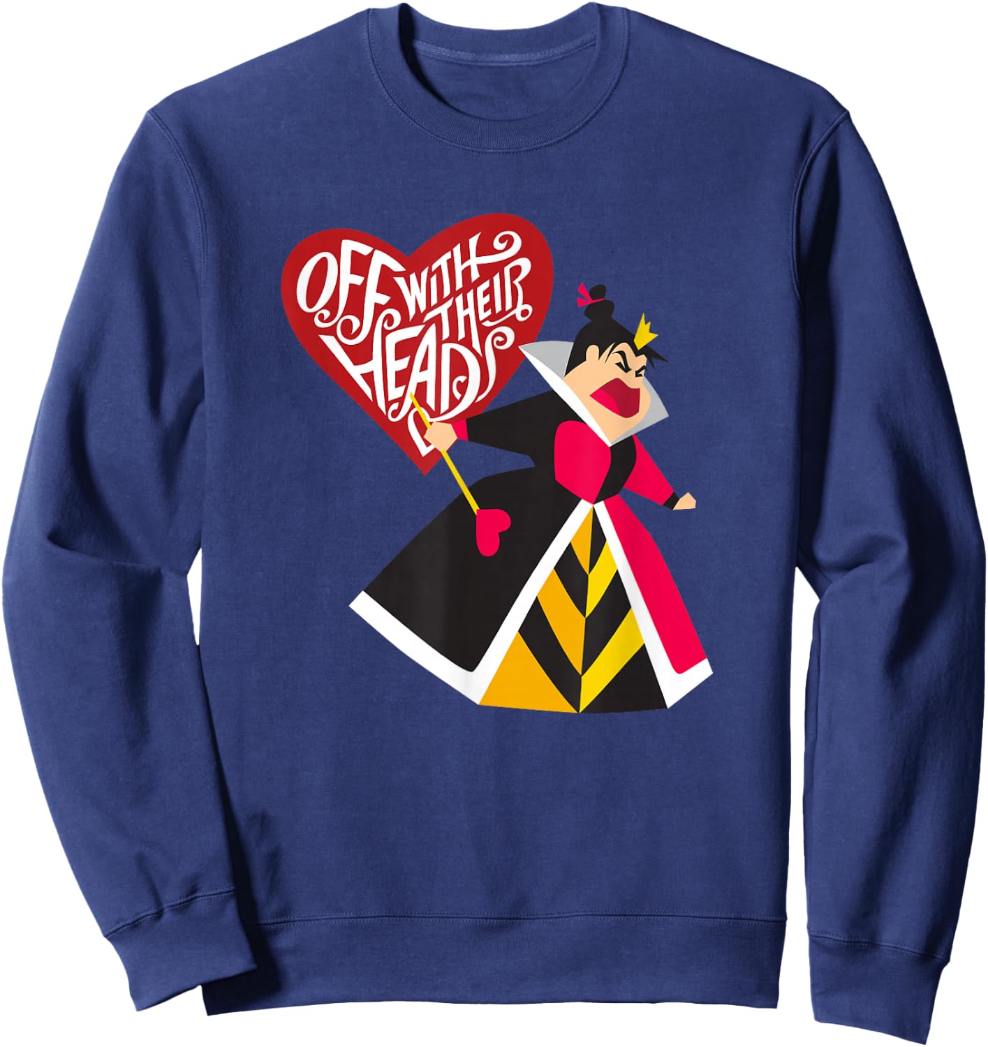 Alice in Wonderland Queen of Hearts Off with Their Heads Sweatshirt - Sweatshirt | Navy