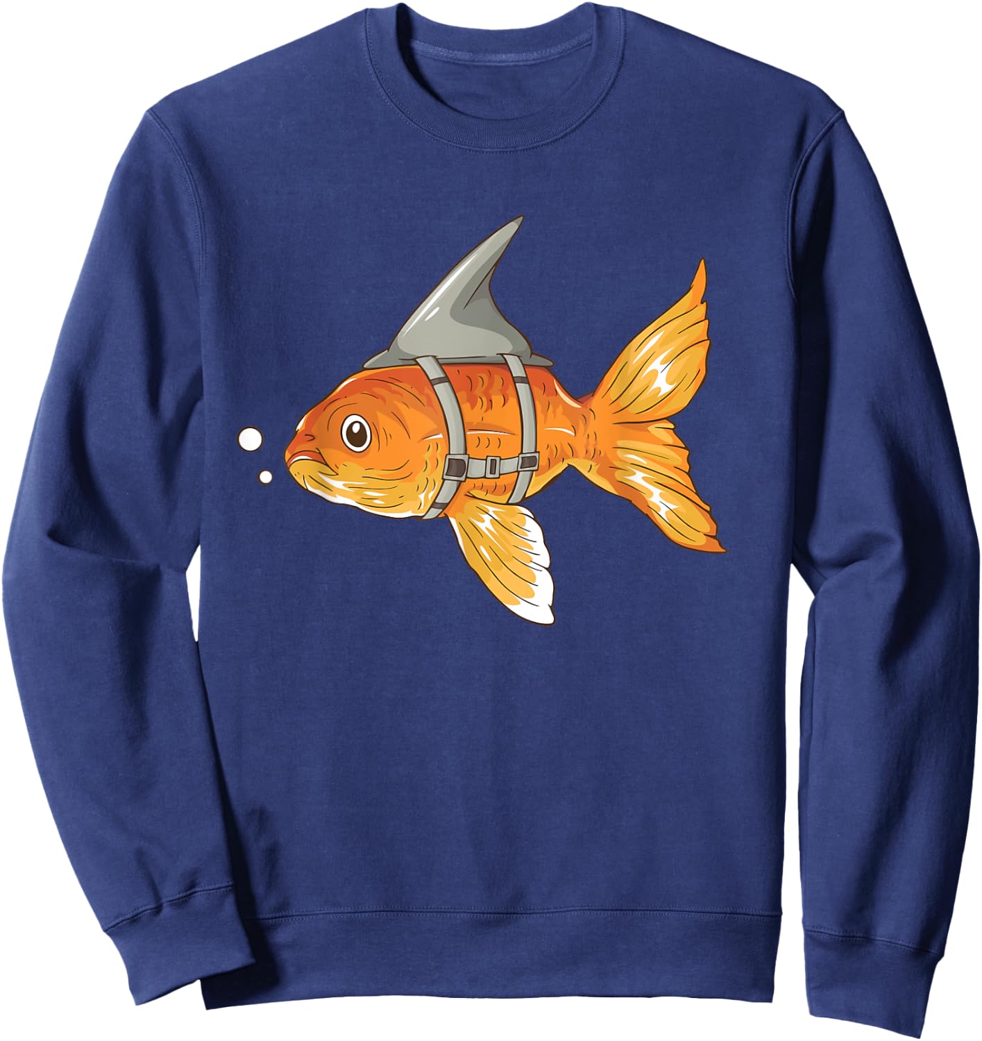 Goldfish With Shark Fin Cartoon Sweatshirt - Sweatshirt | Navy