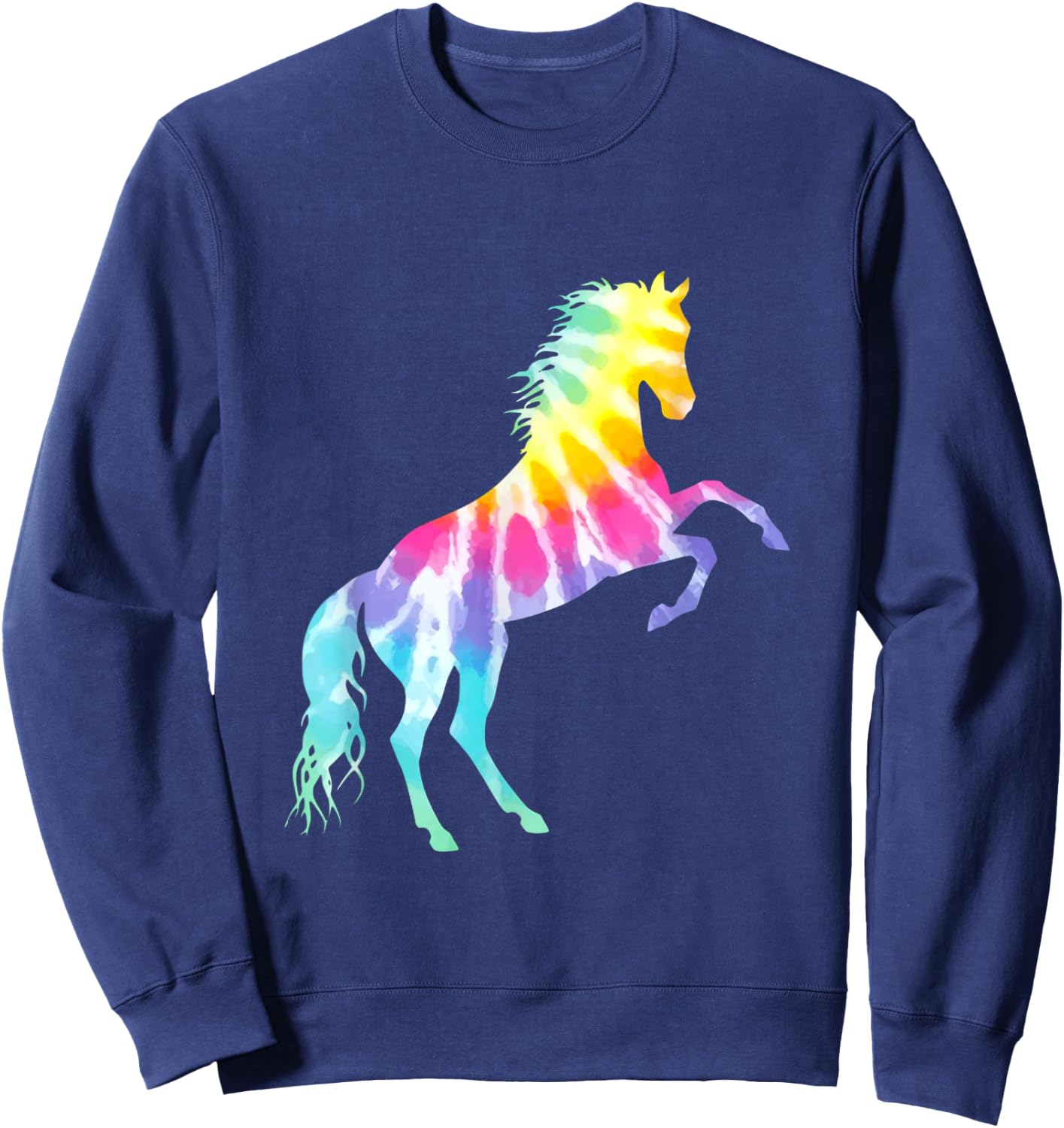 Beautiful Tie Dye Horse Sweatshirt - Sweatshirt | Navy
