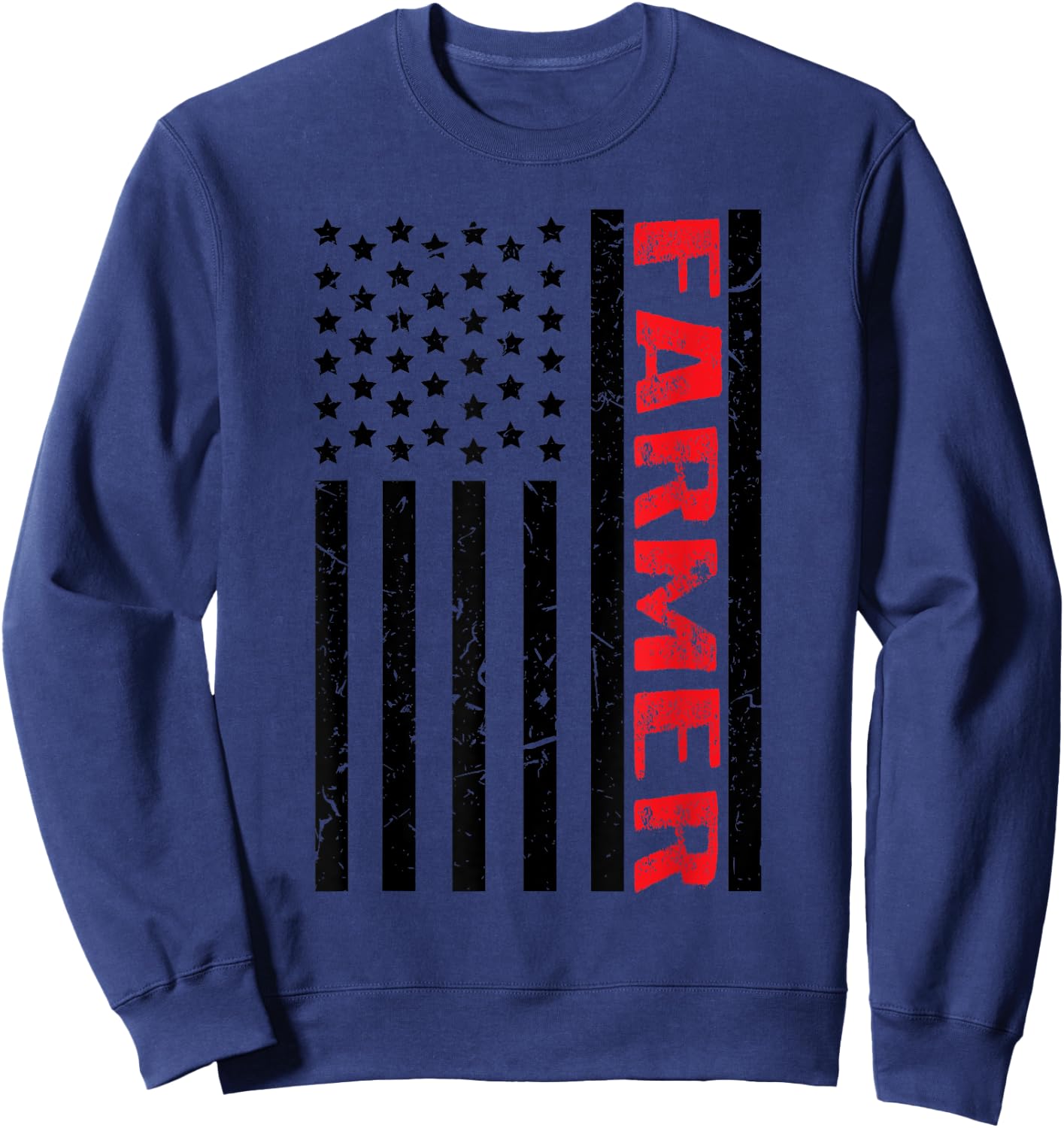 4th Of July Farmer American Farm Cow Tractor Flag Patriotism Kids Men Sweatshirt - Sweatshirt | Navy