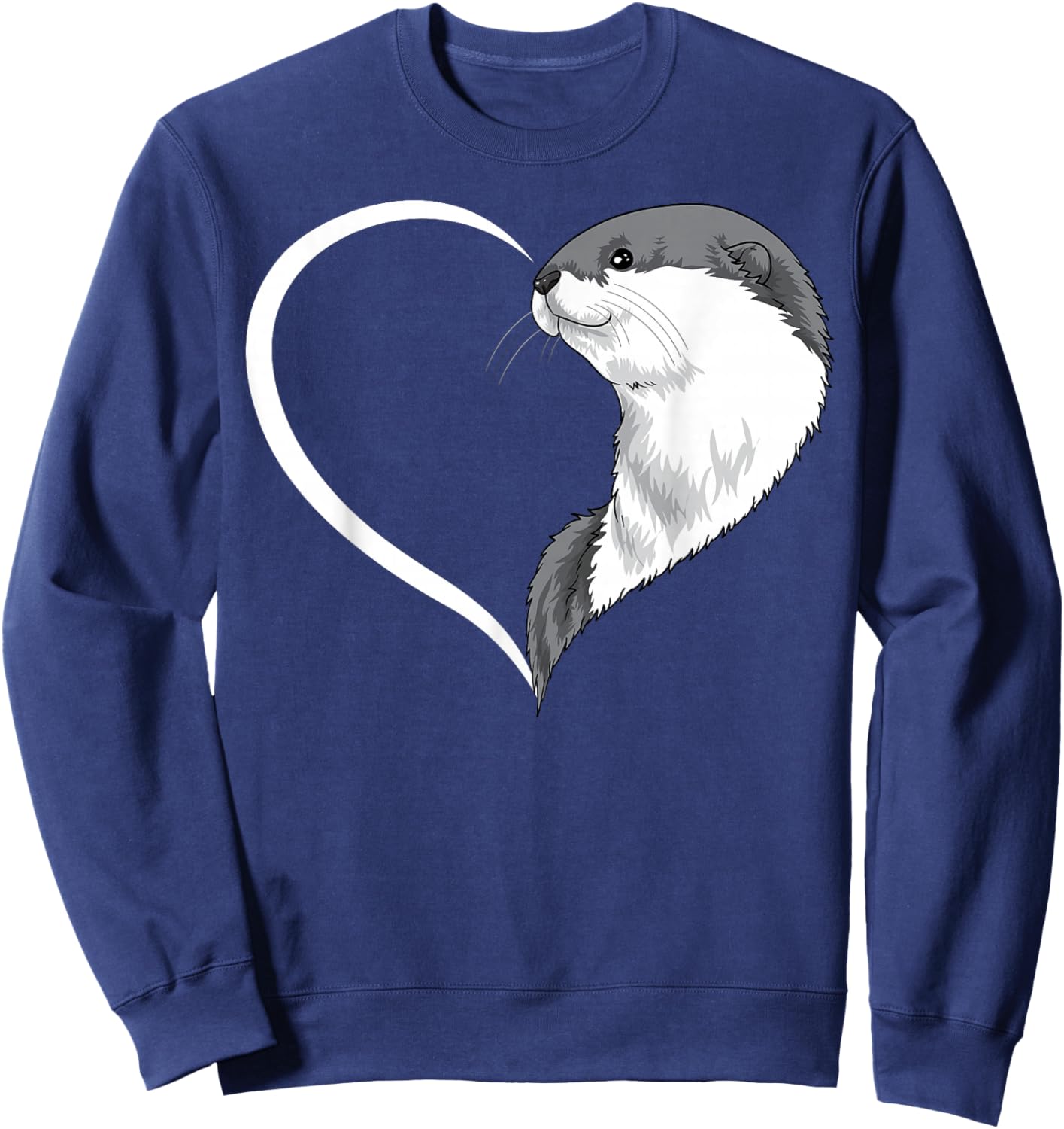 Otter Shirts Girls Kids Heart Cute Otter Sweatshirt - Sweatshirt | Navy