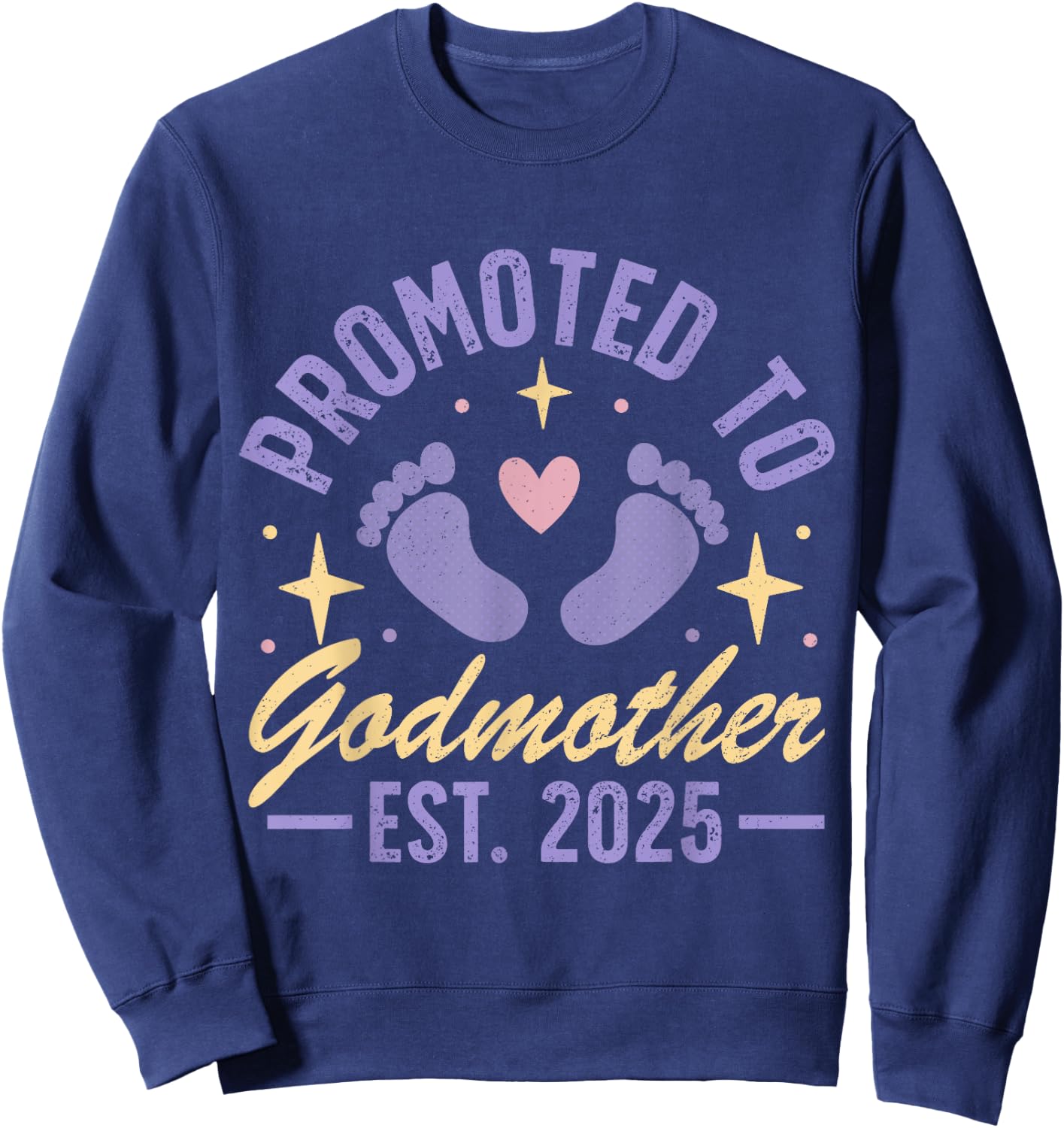 Promoted To Godmother 2025 Sweatshirt - Sweatshirt | Navy