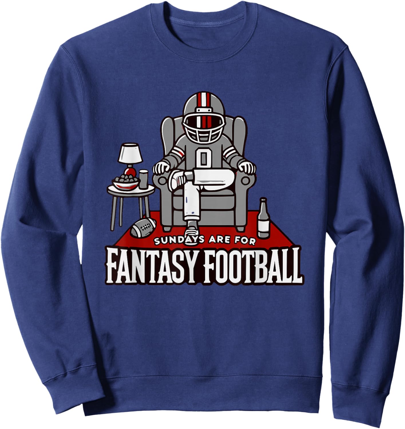Funny Sundays for Fantasy Football Party Fans Sweatshirt - Sweatshirt | Navy